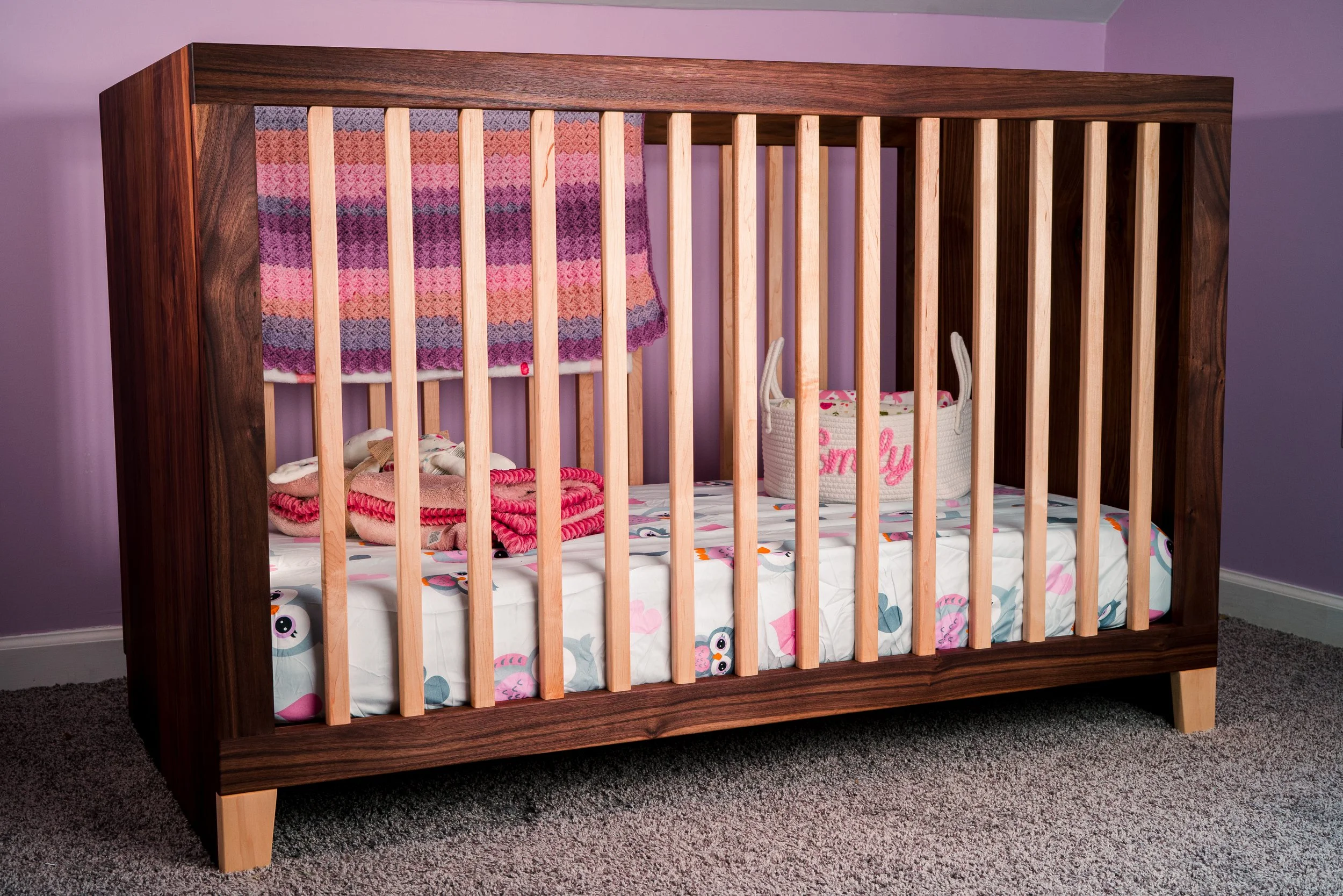 Walnut/Maple Crib