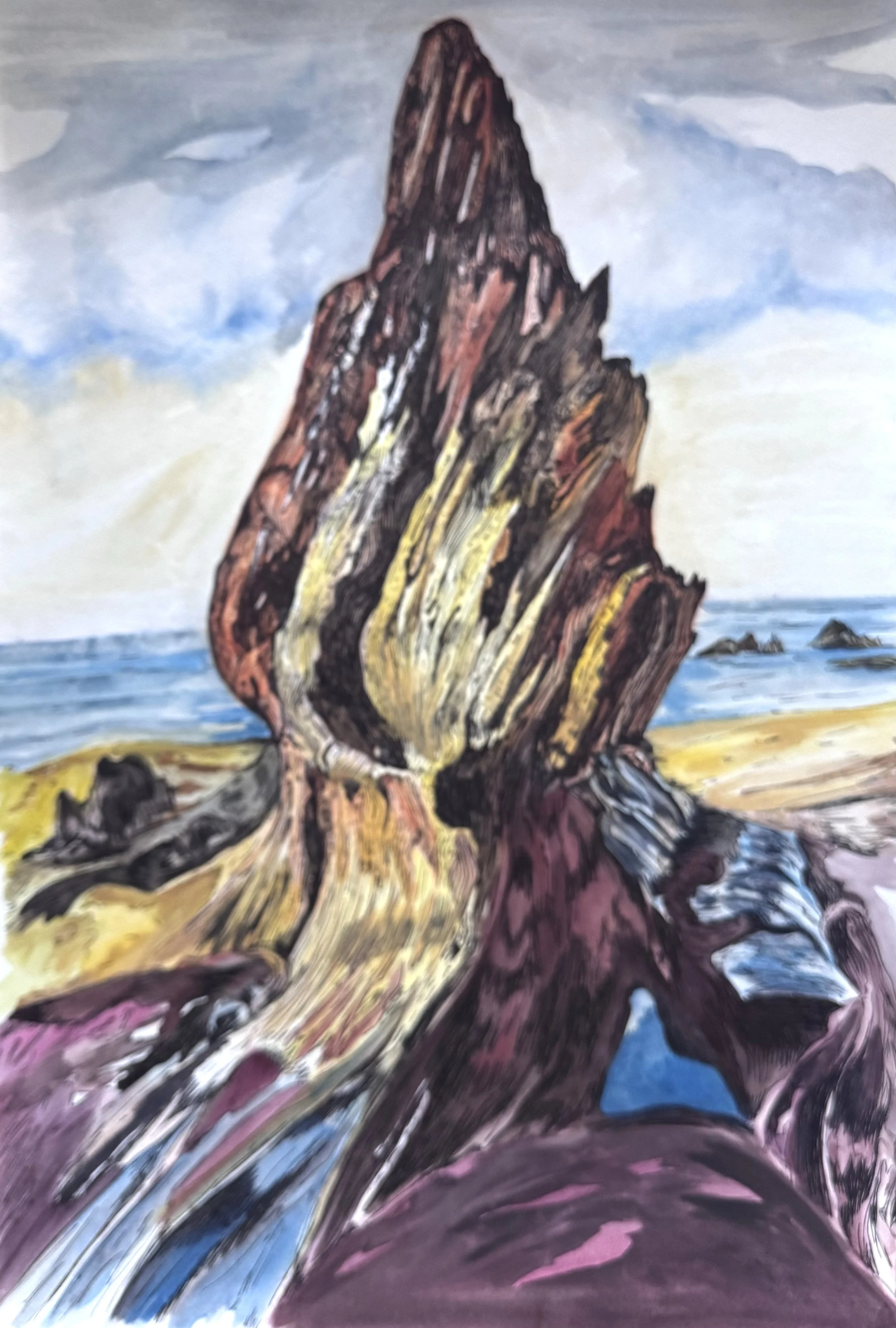 All there is formation Watercolour  and Ink. 
594 x420mm