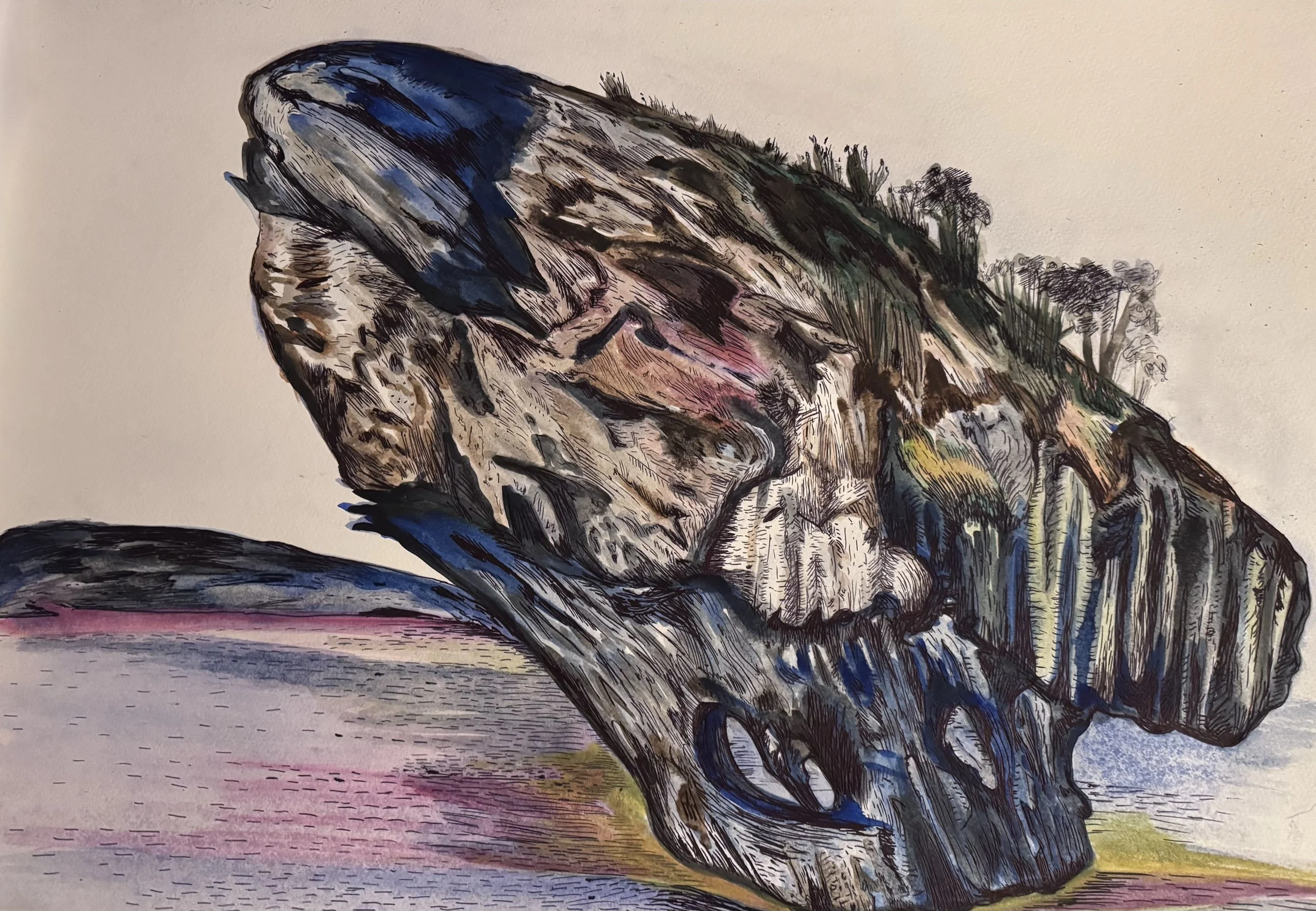 All there is .Island.2 Watercolour  and Ink. 
594 x420mm