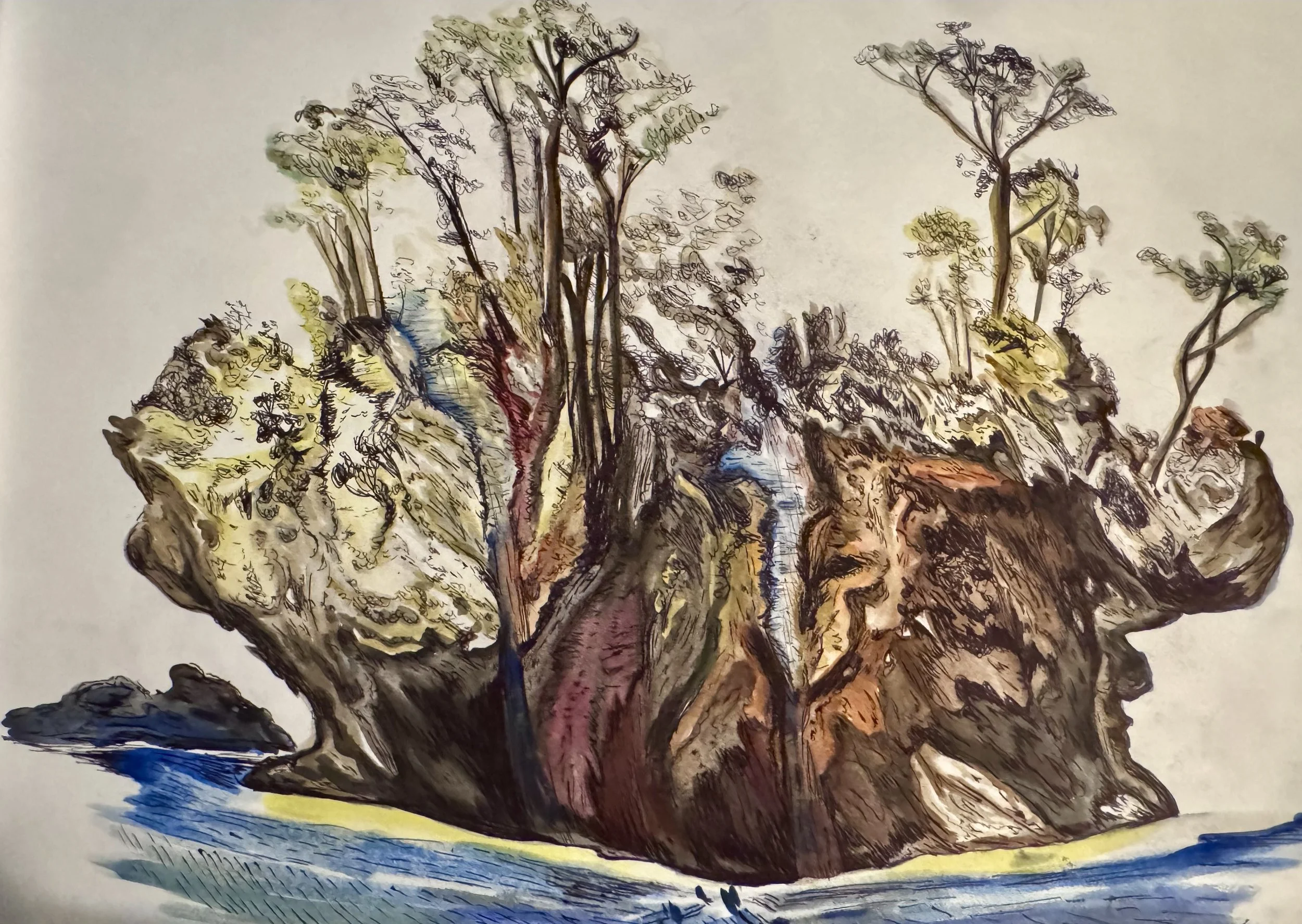 All there is .Island.1 Watercolour  and Ink. 
594 x420mm