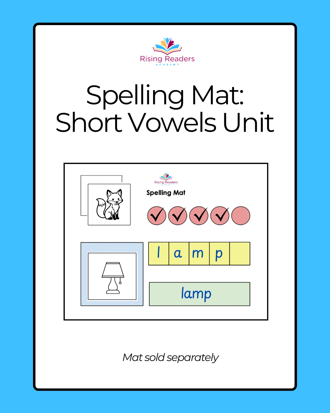 Spelling Mat: Short Vowels Unit (PDF)