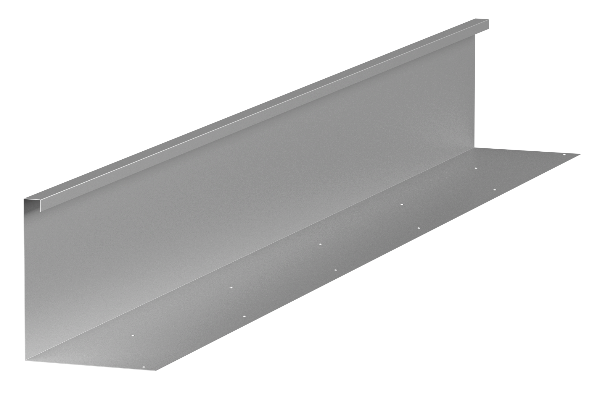 Gray metal L-bracket with multiple screw holes.
