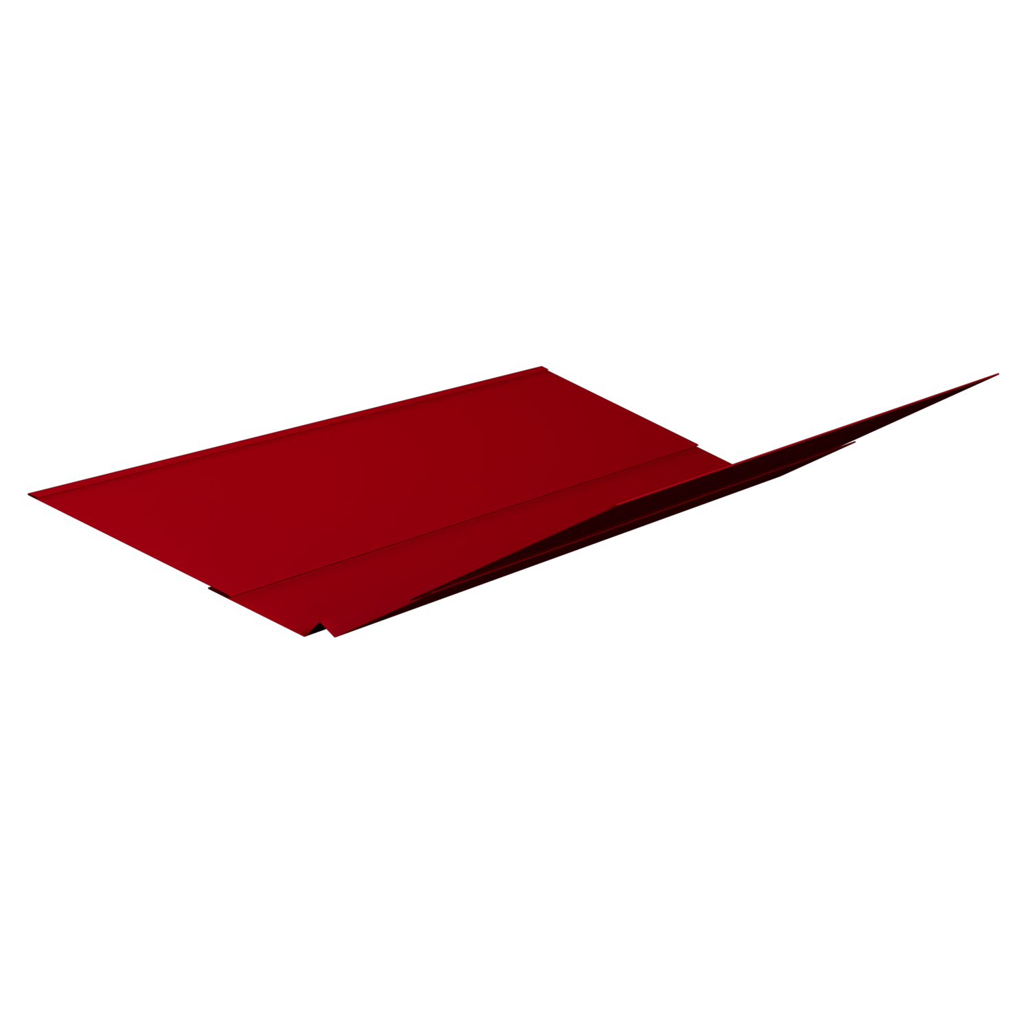 A red paper airplane flying against a black background.