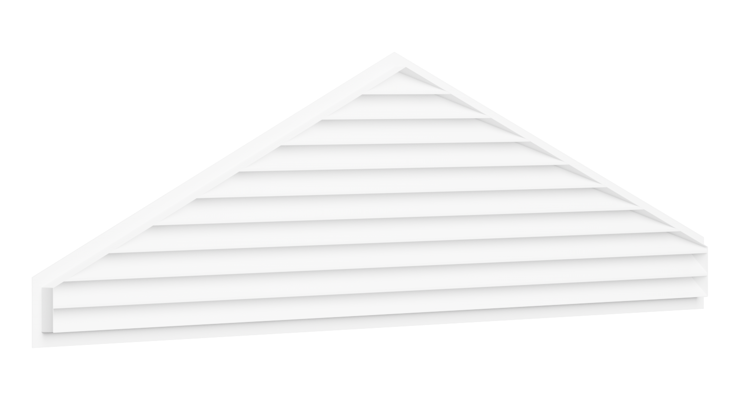 Close-up of a white house's exterior corner with white horizontal slat siding and a gable roof, against a black background.