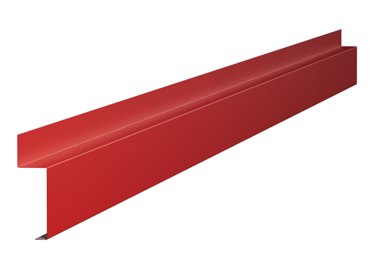A 3D illustration of a red, elongated, curved rail or beam set against a black background.