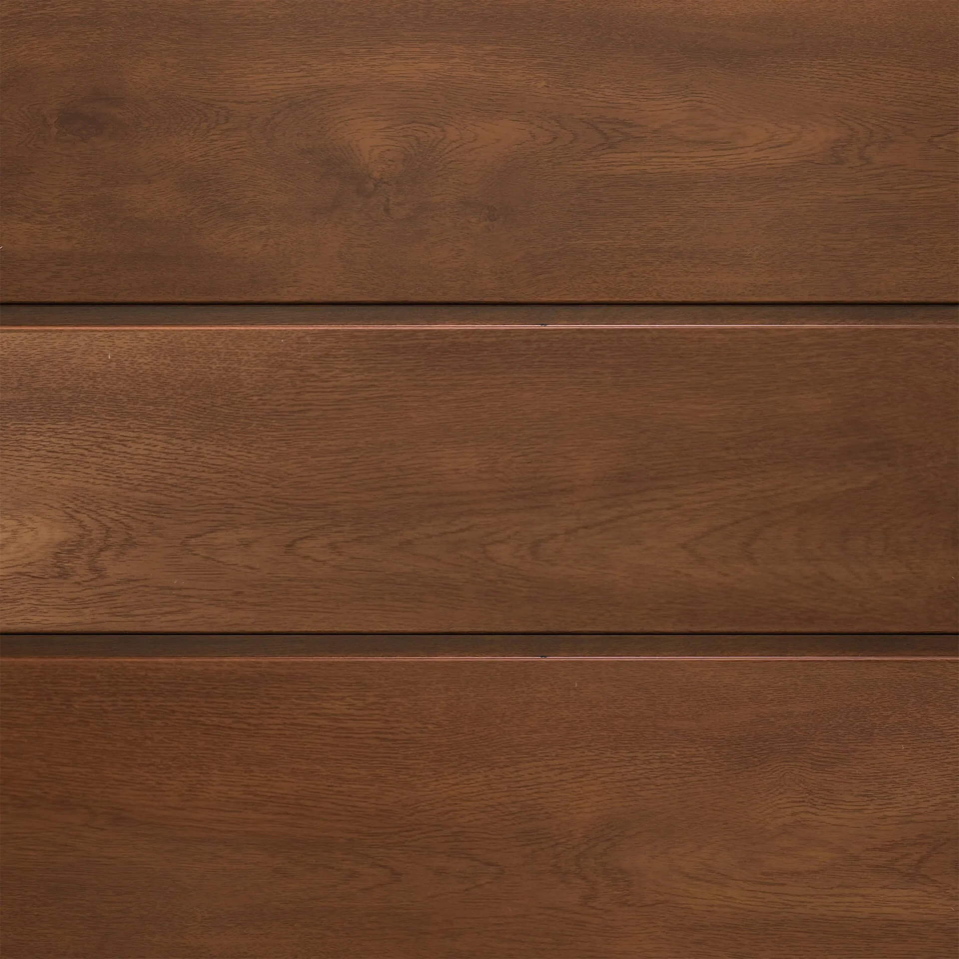 Close-up of three horizontally aligned wooden planks with visible wood grain.