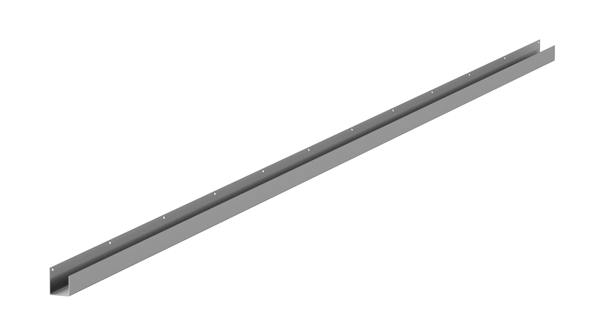 Gray metal structure, possibly a part of a building or machinery, with angled and flat surfaces, secured with rivets.
