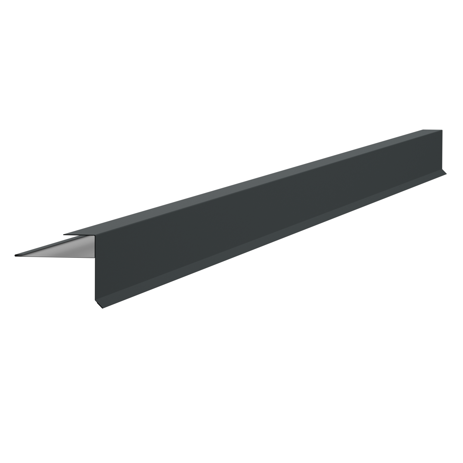 3D model of an L-shaped angle iron with a pointed end.