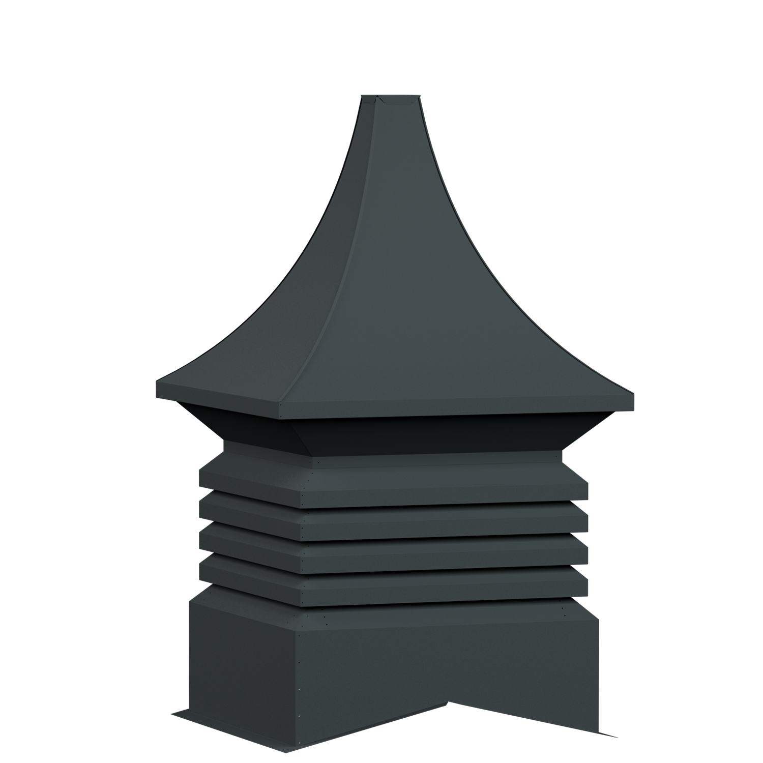 Close-up of a black industrial bolt with a rounded head and multiple ridges along its shaft.