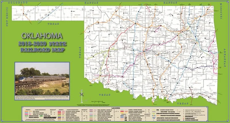 State of Oklahoma official Railroad Map