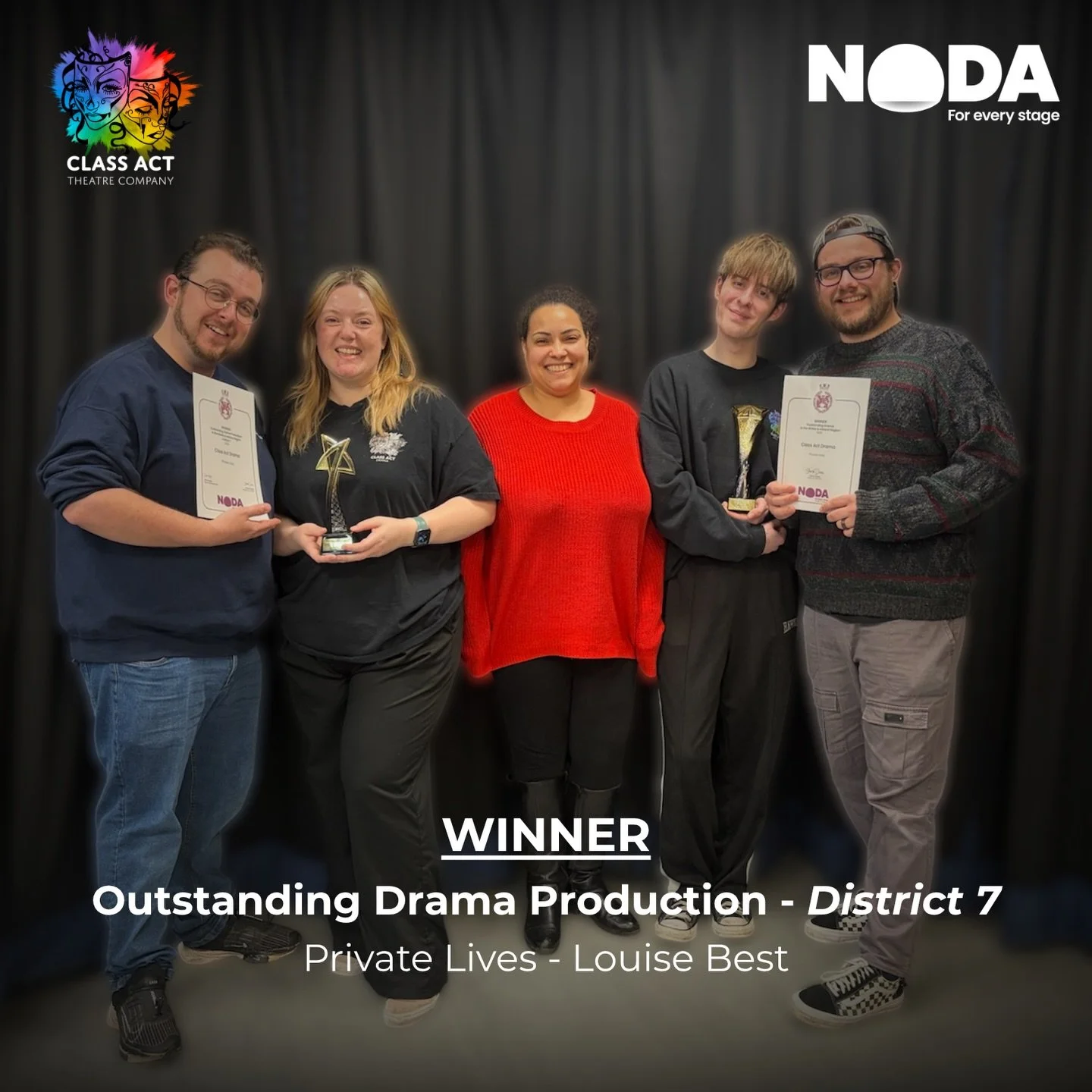 We&rsquo;re incredibly proud to share our recent NODA successes from our 2025 season 🏆

Class Act Theatre Company came away with not one, not two, not three, but four NODA Awards!!

✨ Outstanding Drama Production - Private Lives (District &amp; Regi