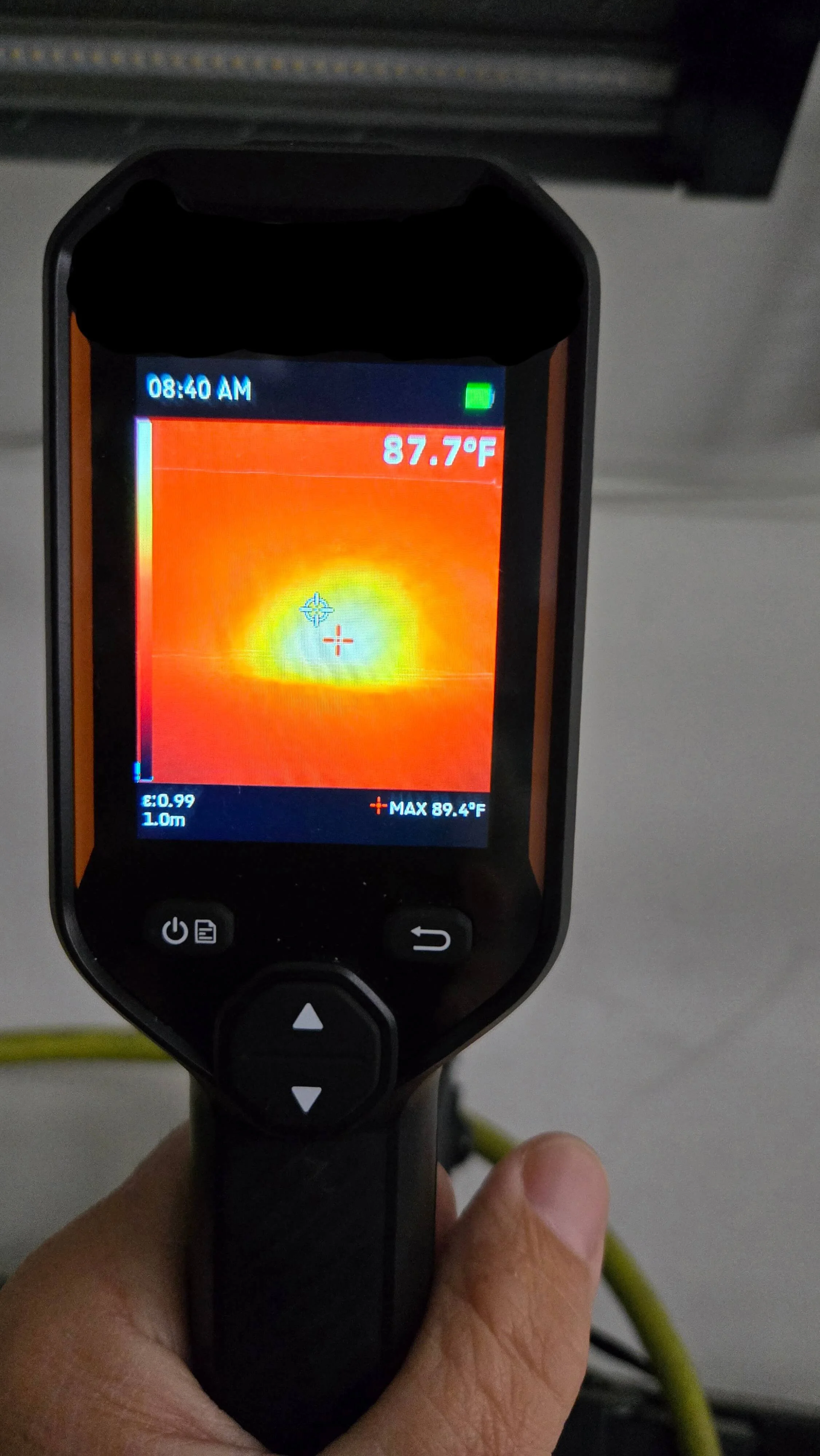 thermal camera image show a bee hive hidden in a ceiling