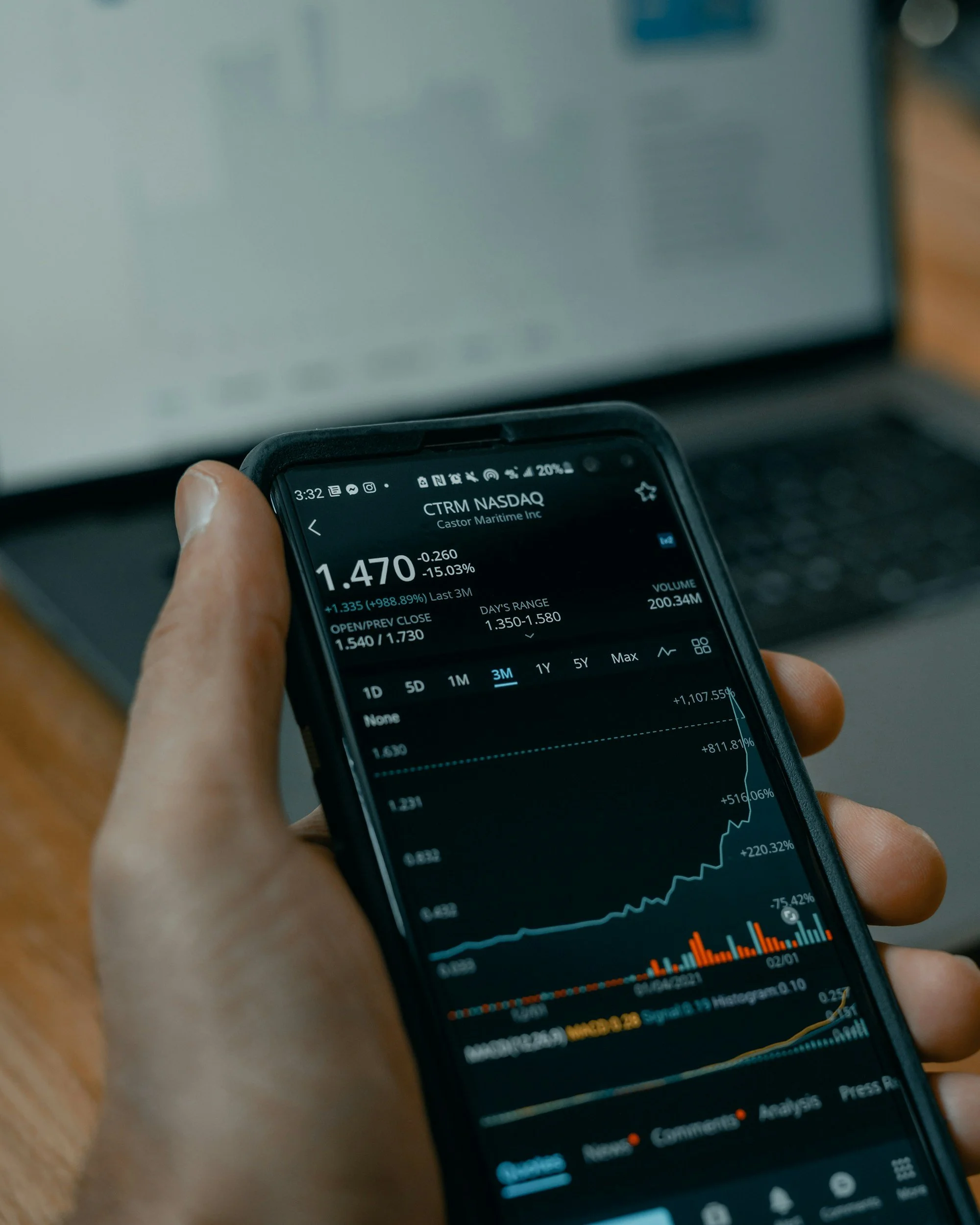 Smartphone in der Hand eines Menschen