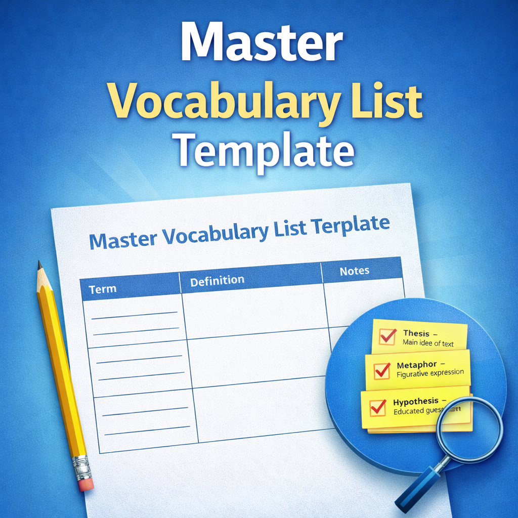 Master Vocabulary List Template