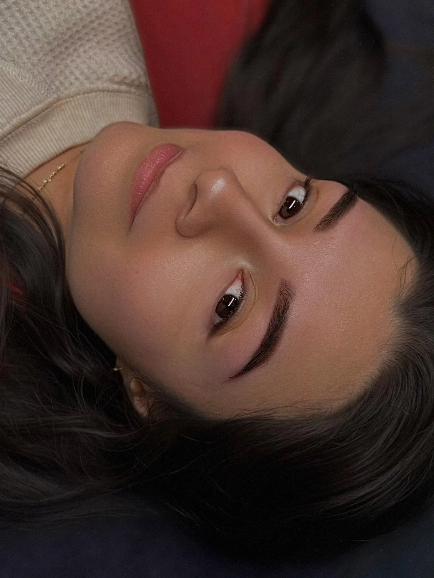 Cutie Giselle Brow Tint &amp; Shape :) 

Using harvest brown &amp; graphite hybrid stain by @browcodepro @browcode ✨