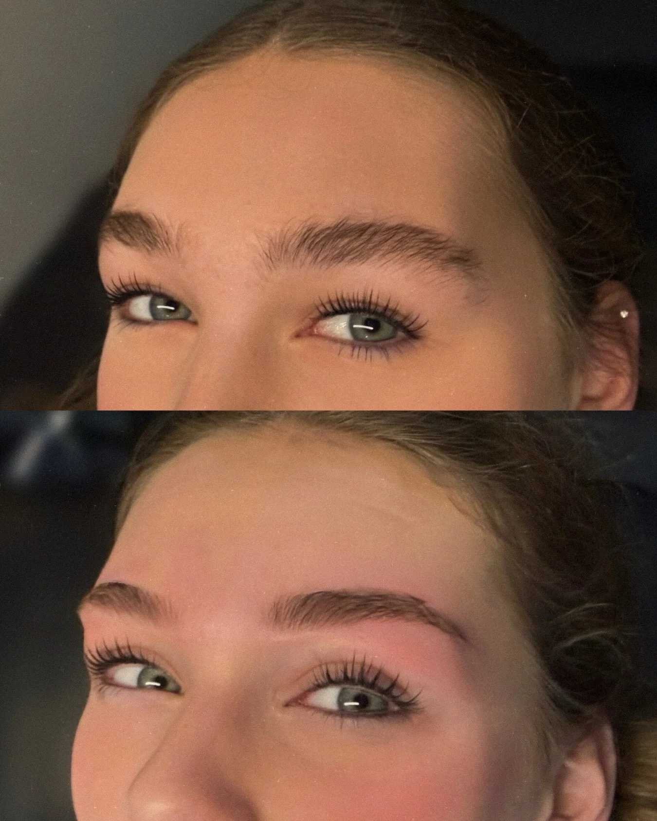 some tears were shed for these brows. 🥲

happy or tears of pain..maybe both? you decide.

her very first brow wax ever and i think it turned out sooo snatched. and her inspiration? my eyebrows 🥹

pinkish skin always normal after a wax, ppl!! want t