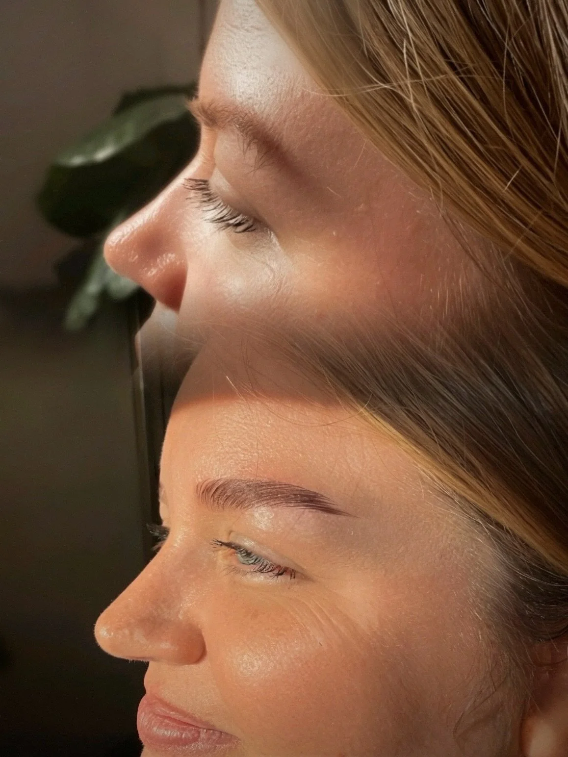 brow lamination isn&rsquo;t all about the fluff!

samantha came to me for a consult and her concern was that her outer brow grew off of her skin. this can cause a wonky side profile.

so we decided to do a lamination tint and shape to create these ma