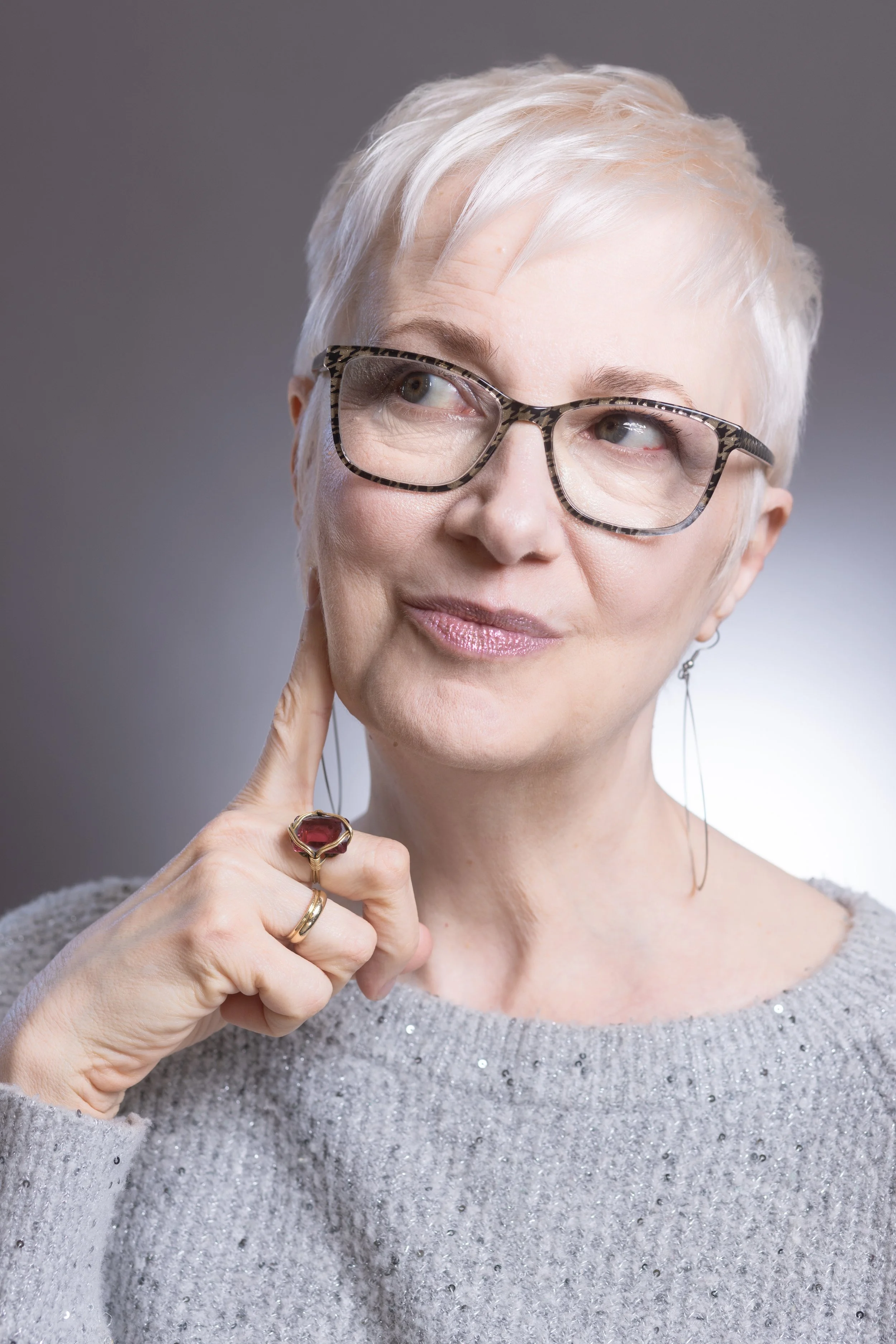 Platinum blonde pixie by Laurie Hefner, Union Beauty salon, Park Slope, Brooklyn.