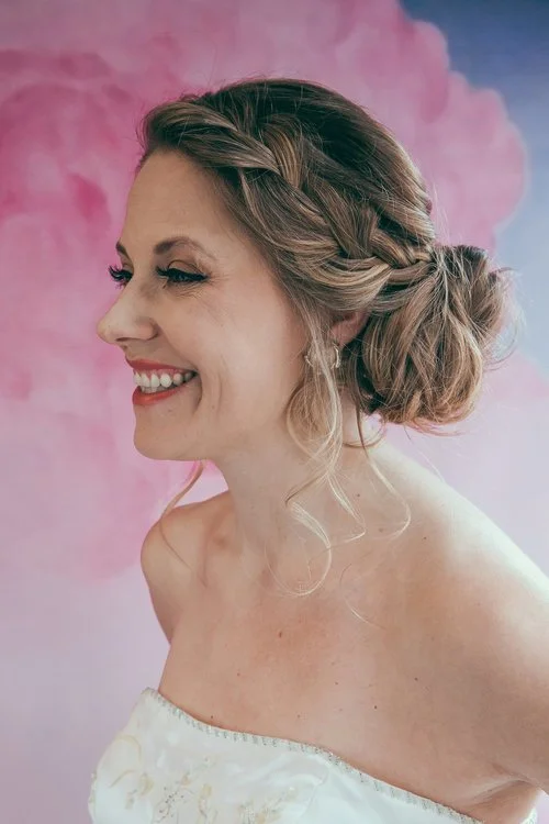 customized bridal updo by Jon Fitje, Union Beauty salon, Park Slope, Brooklyn.