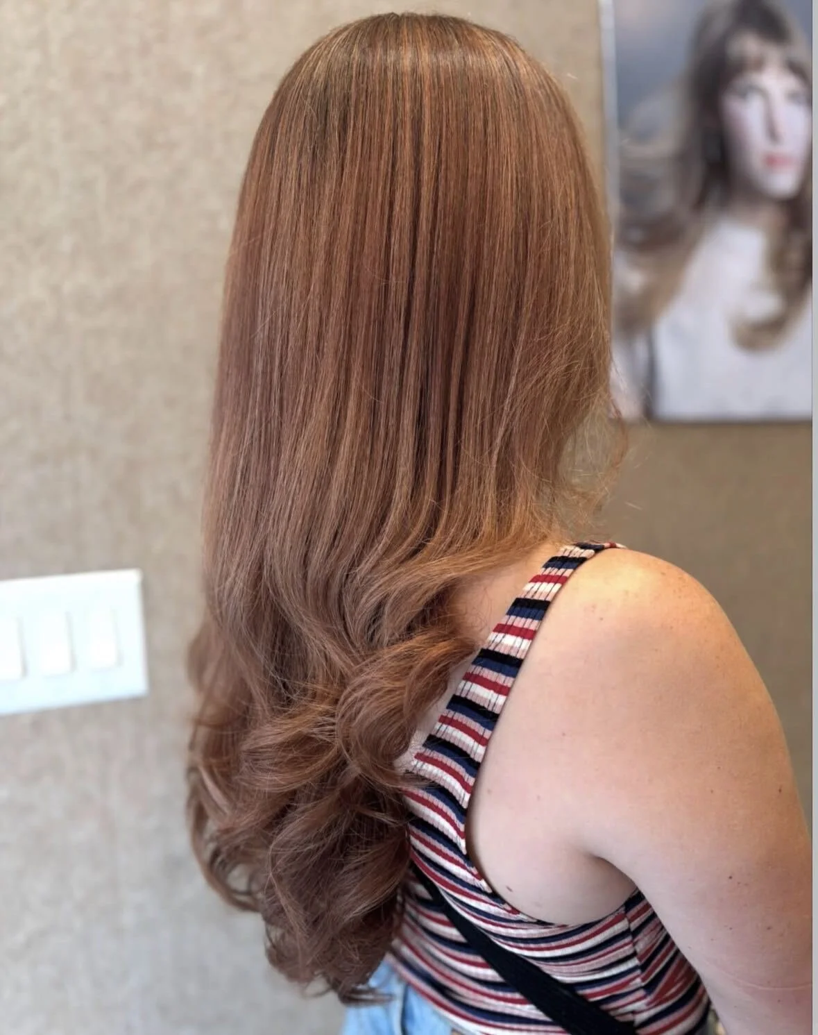 Rich brunette highlight and long-layered haircut by Lily Ringler, Union Beauty salon, Park Slope, Brooklyn.