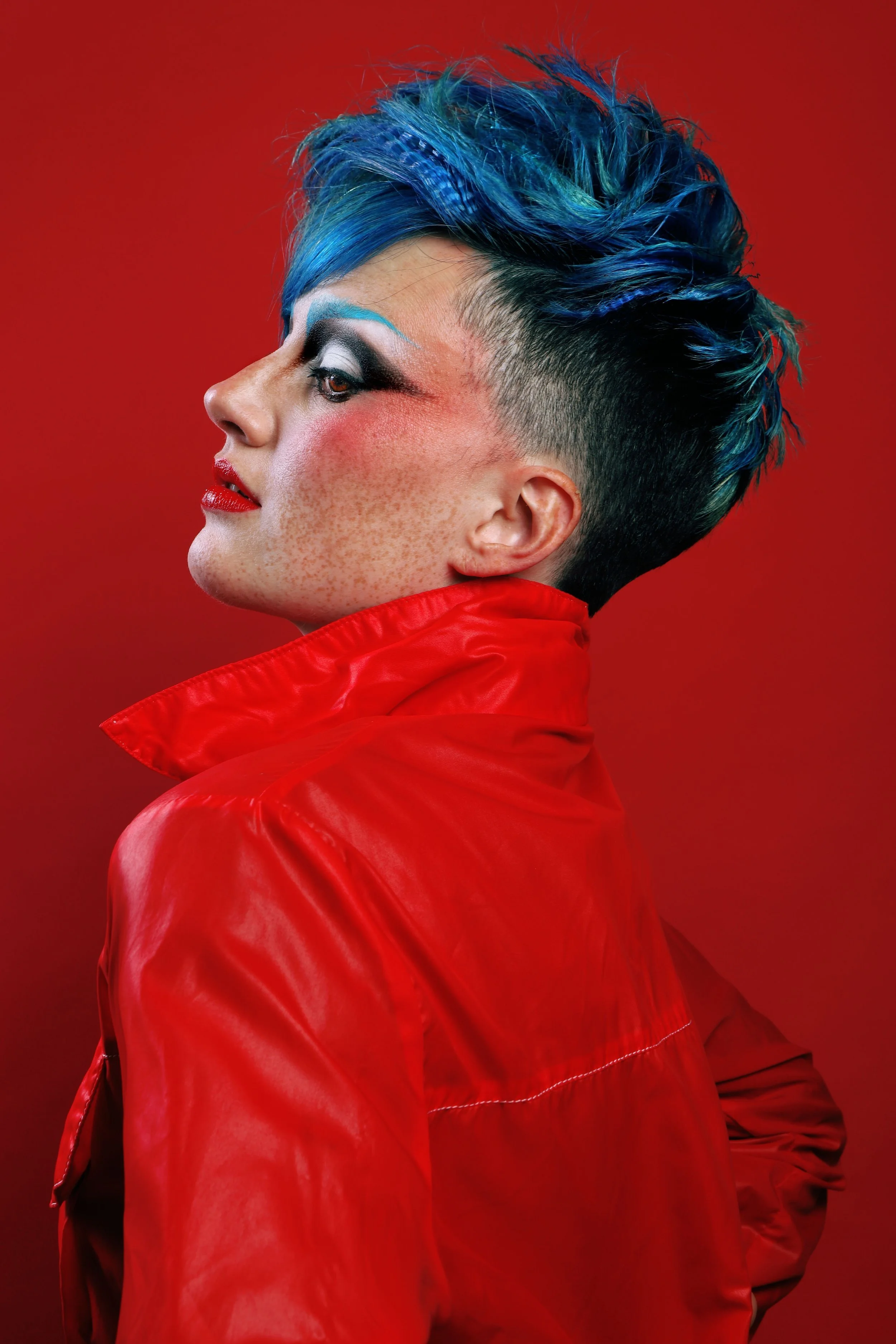 Customized blue fantasy color by Laurie Hefner, Union Beauty salon, Park Slope, Brooklyn.