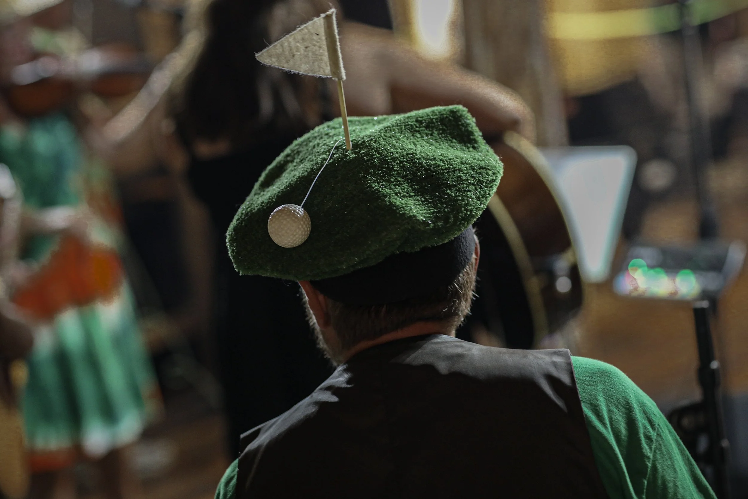 Grant Green plays percussion with one of the tavern bands during the festival, Green also plays percussion with the Moody Jews from Boise.