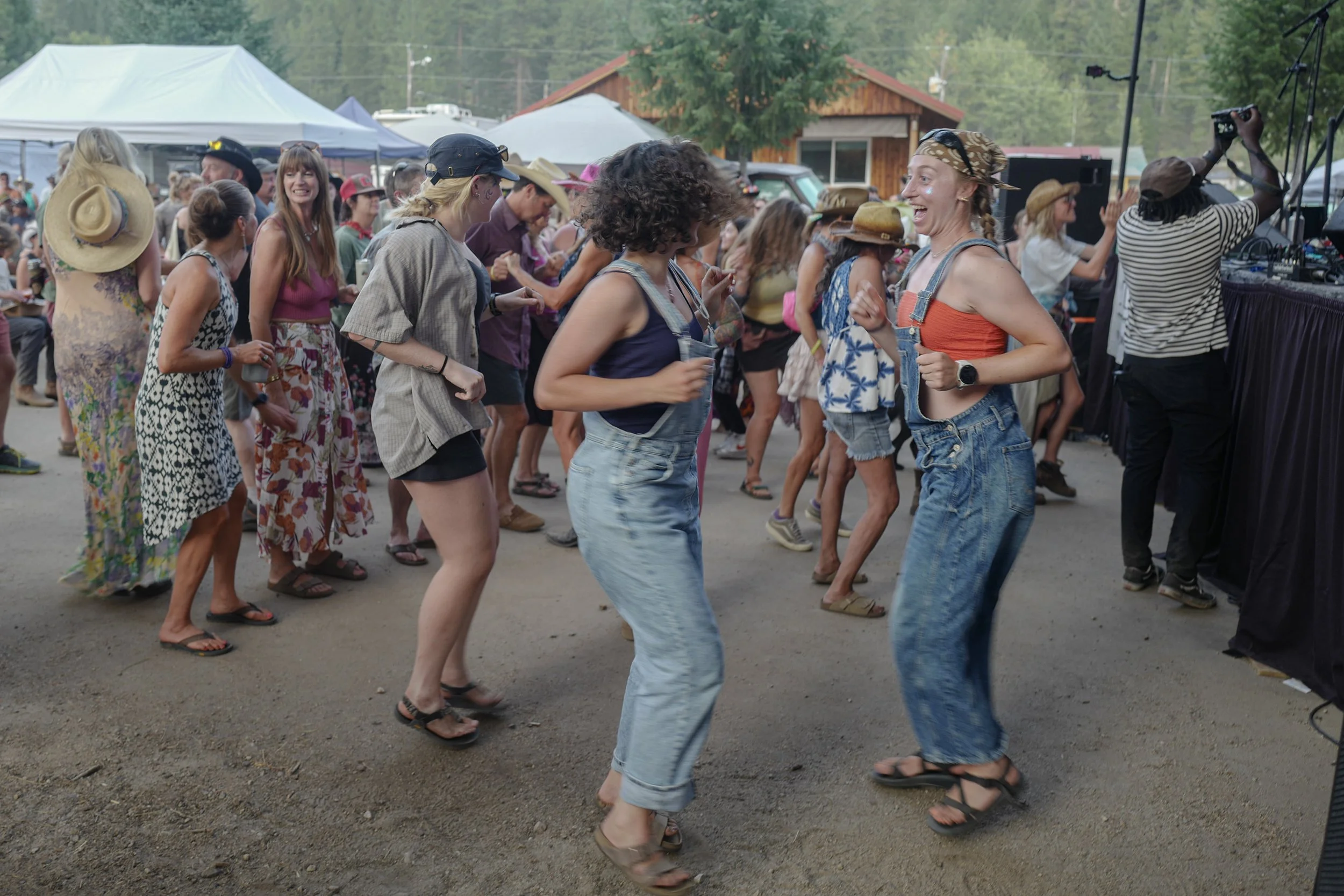 Dancing is continuous when bands are preforming.