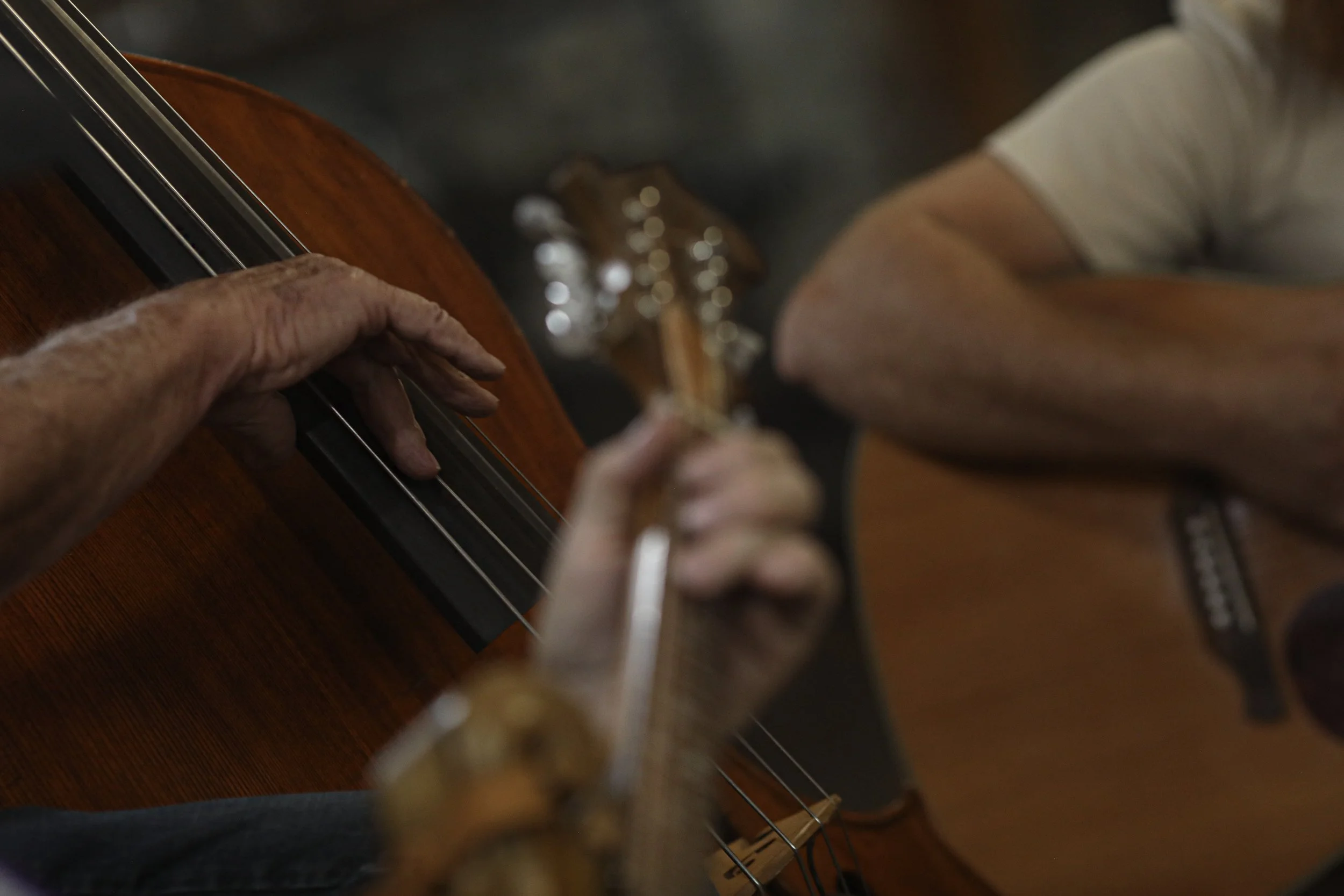 Guitars, fiddles, drums, and harmonicas are in play everyday during the festival. 