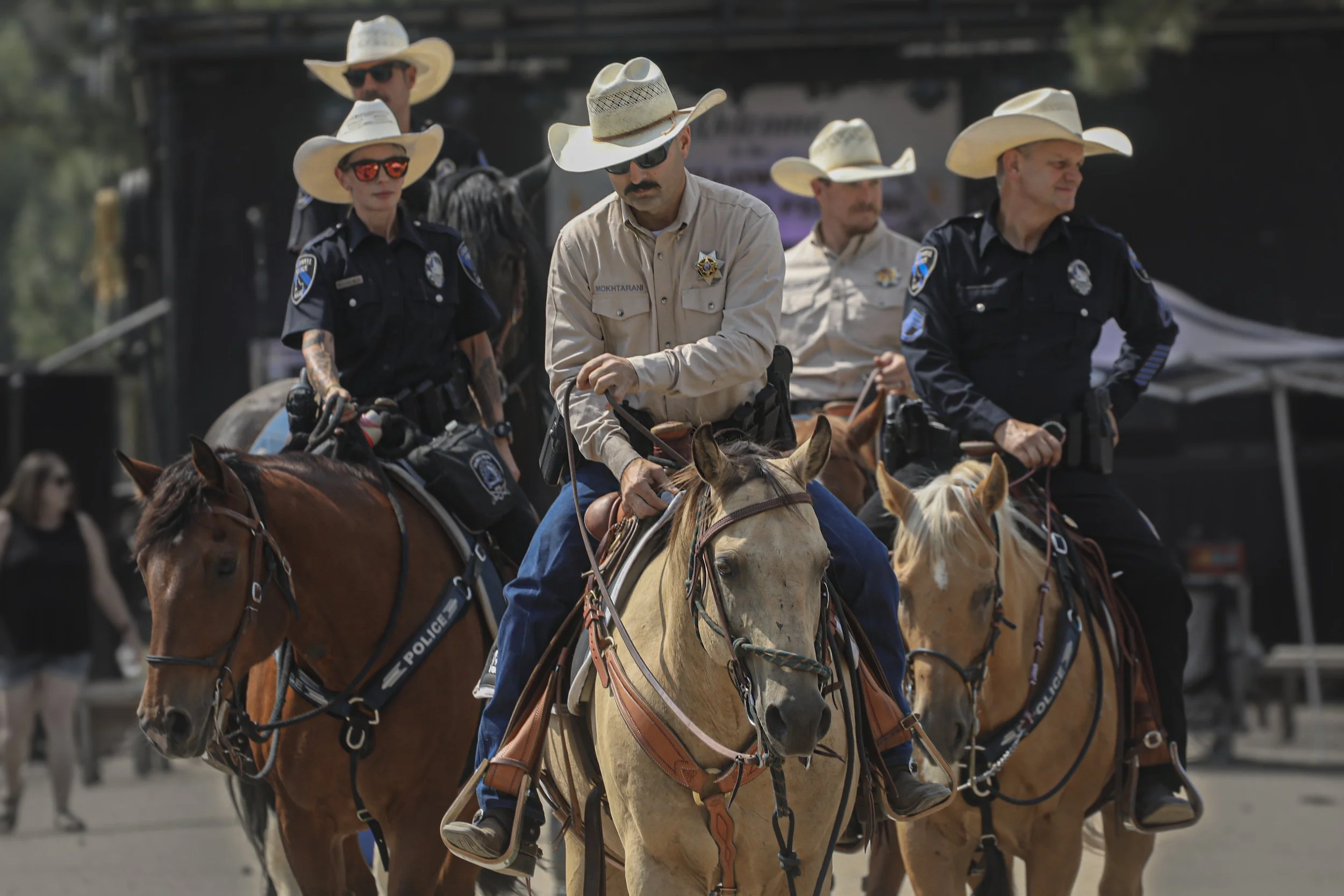 During the Festival the Valley County Mounted Sheriff detachment, accompanied by the Caldwell Police Mounted Detachment stopped by several times to ensure the mayhem remained peaceful and fun.