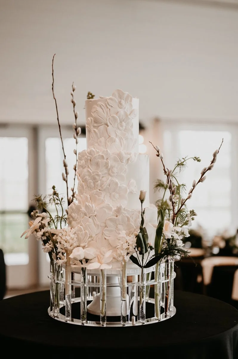 Beautiful wedding cake from Spencer's Sugar Shop at Crimson Lane 