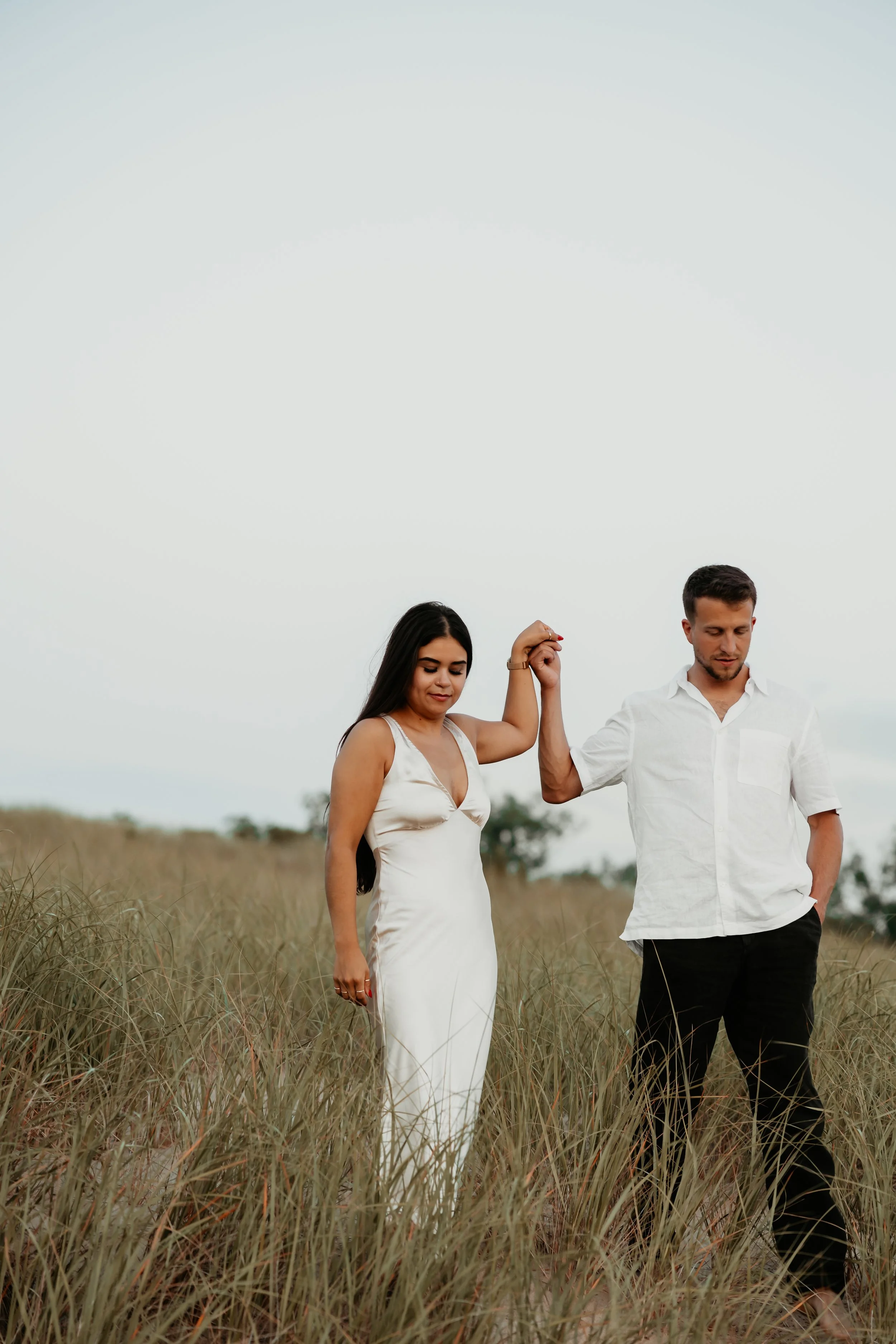 Grand Beach Dune Engagement Photos