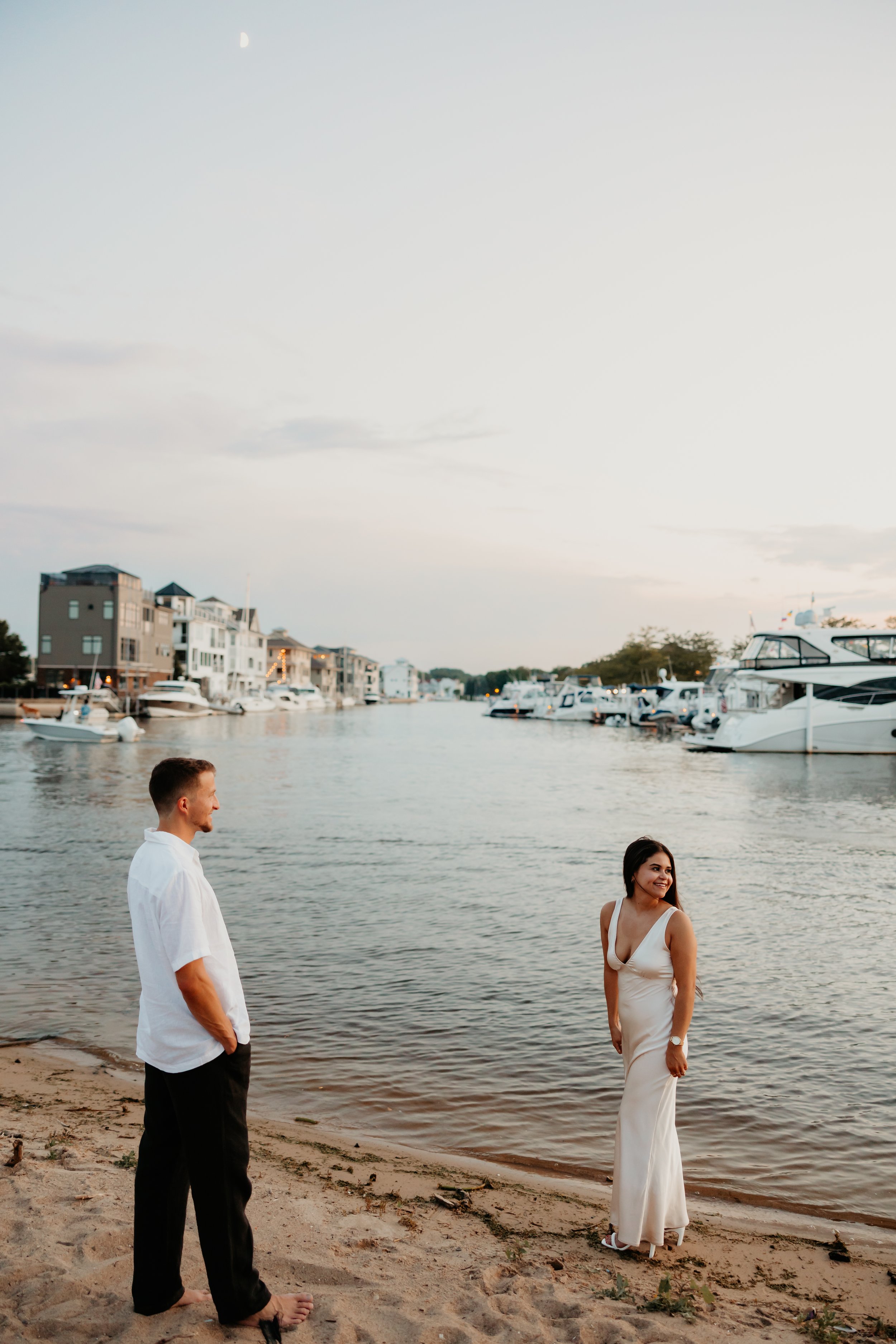 New Buffalo Marina Engagement Photos