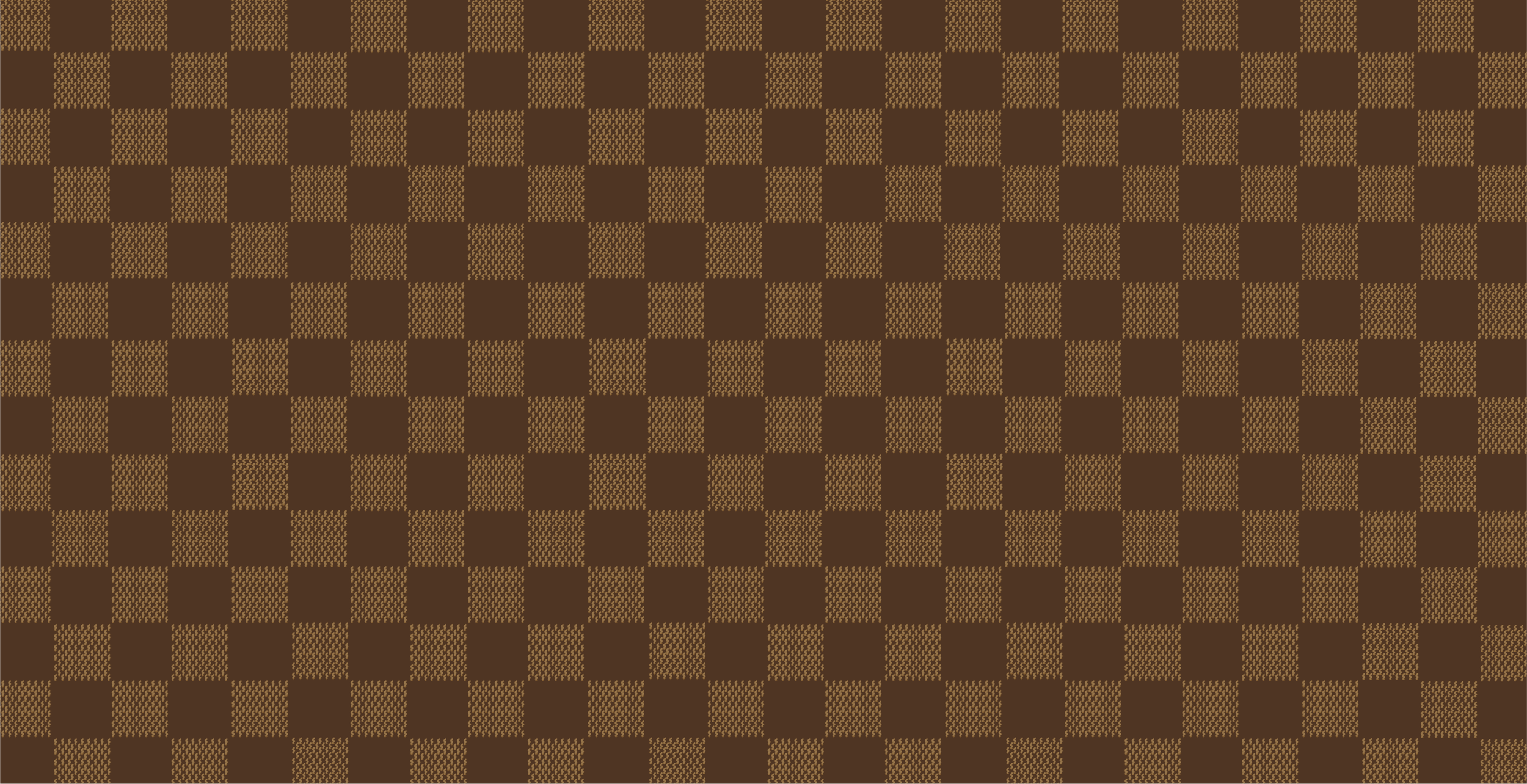 Close-up of a brown and tan checkered pattern with small dotted details inside some squares.
