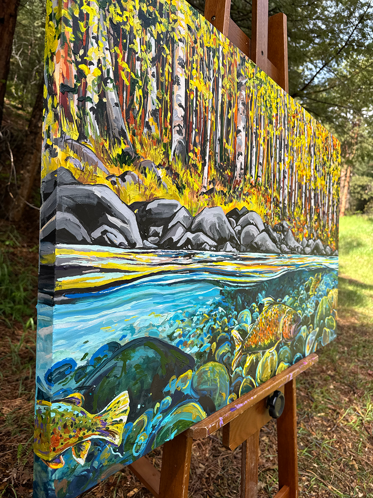 electro impressionism style, emerging colorado artists, emily dwan art, emily dwan art for sale, emily dwan artist, emily dwan commission, emily dwan gallery, emily dwan original art, emily dwan paintings, autumn tree paintings with aspens