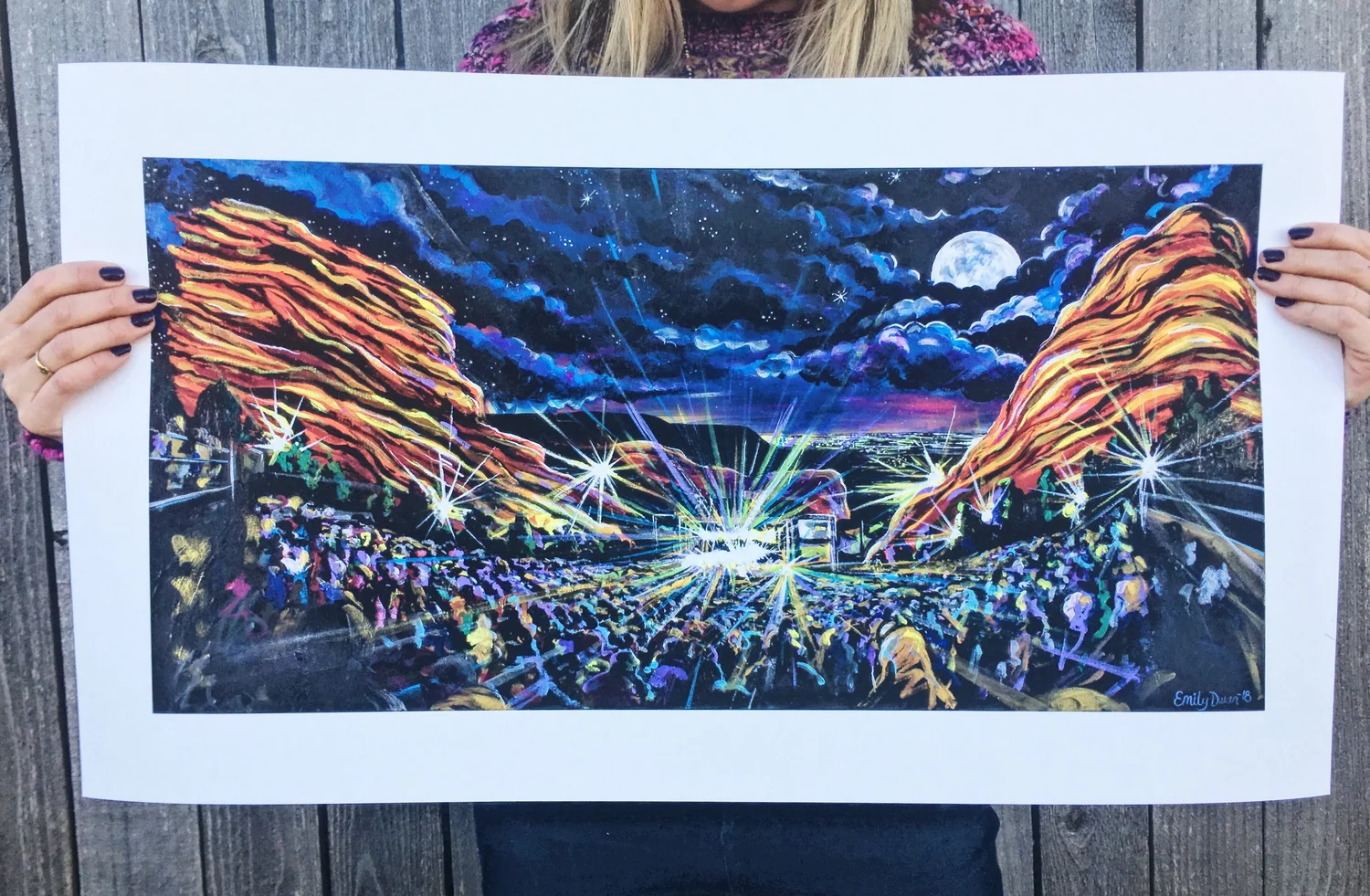 Red Rocks Amphitheatre Fine Art Print by Colorado artist Emily