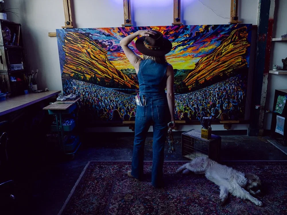 contemporary impressionist paintings, contemporary landscape paintings, corporate art commissions, custom acrylic landscape painting commission, Colorado large scale paintings