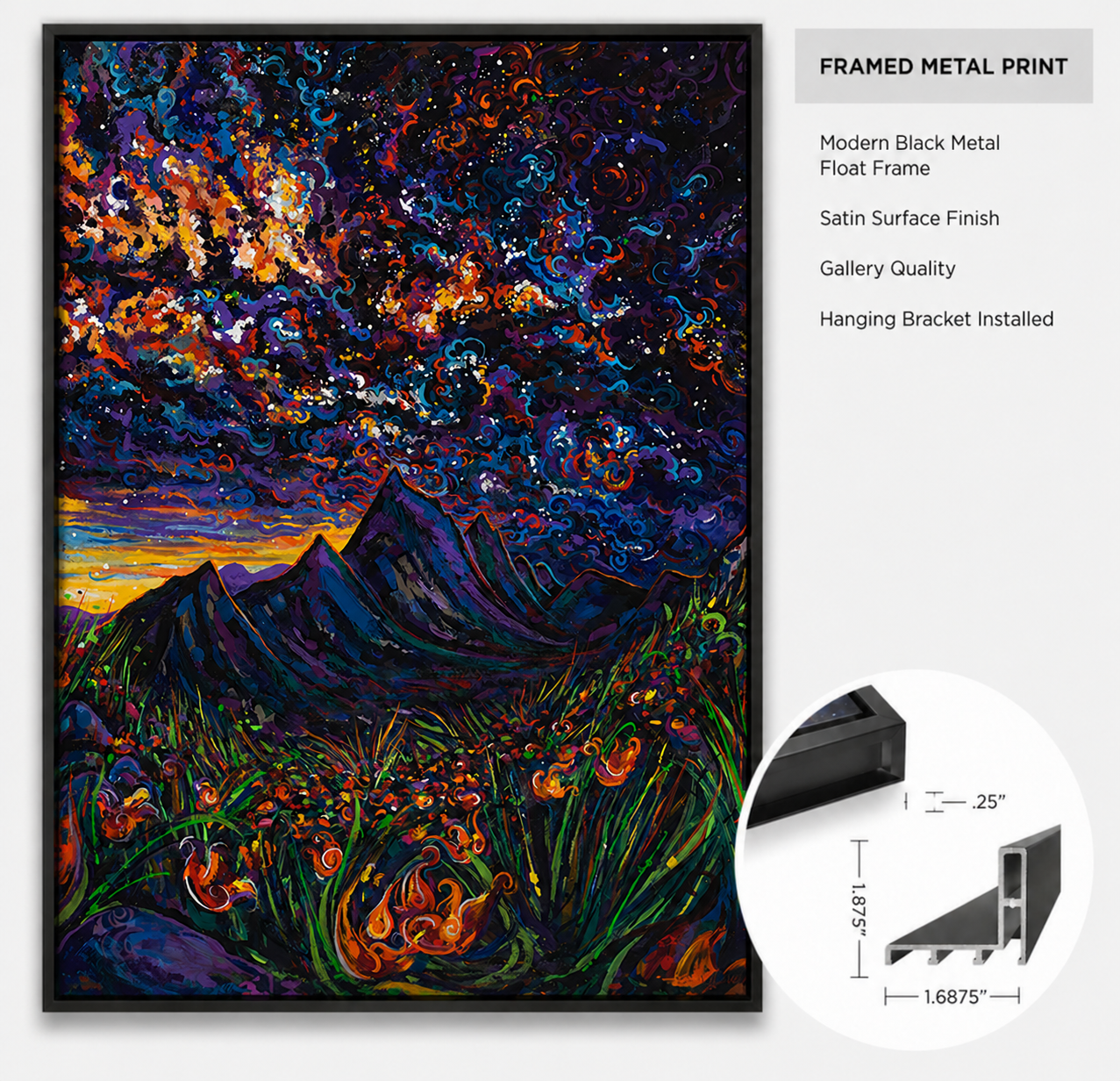 Mountain Cosmos Starry Night Painting by Emily Dwan