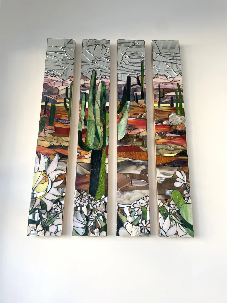 morrison colorado artist, morrison colorado local artist, mosaic art colorado, mosaic musical instrument art, mosaic ski decor, mountain art painting, mountain artwork, mountain artwork for sale