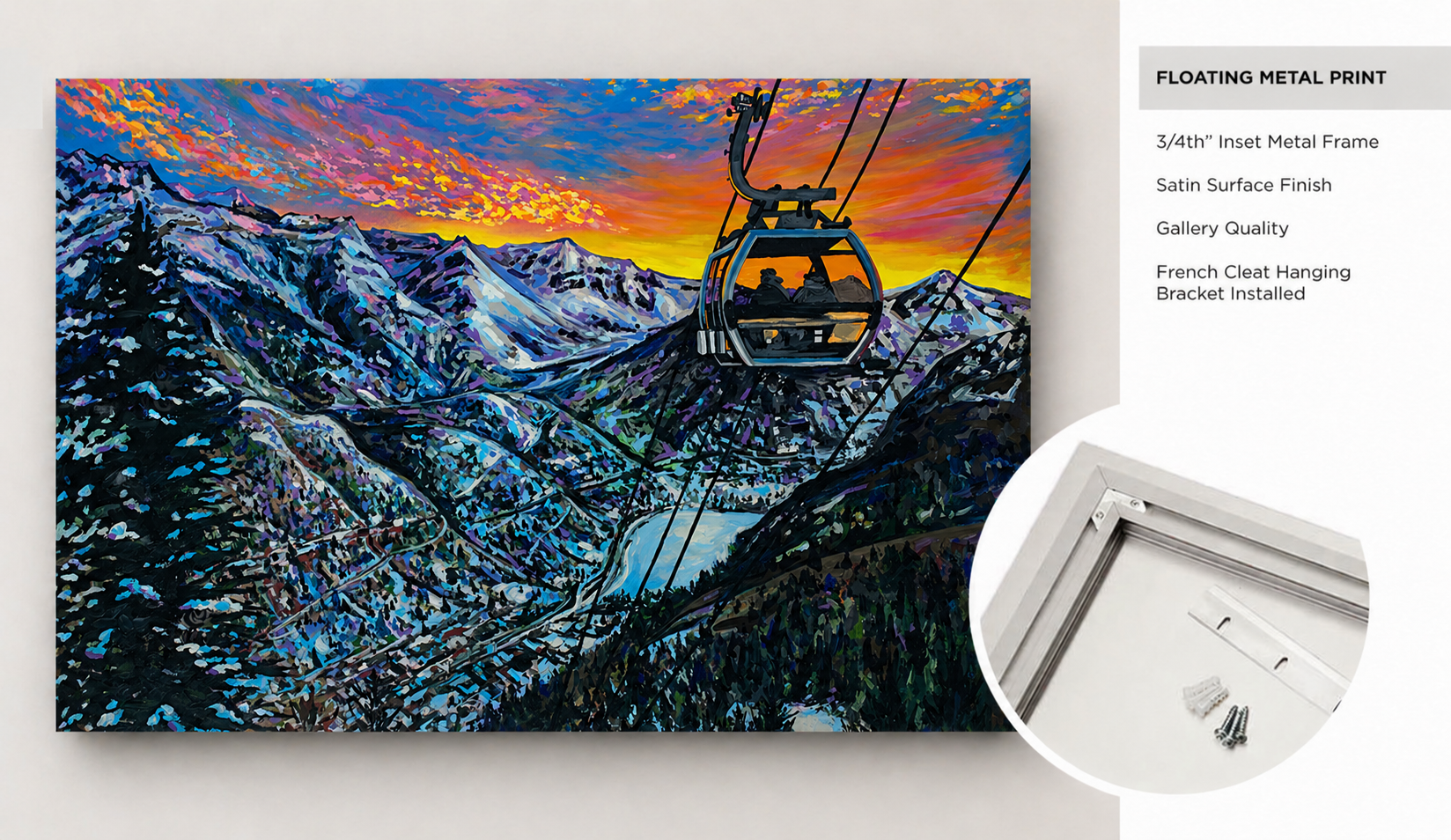 Telluride Winter Gondola Sunset Fine Art Paiting Emily Dwan