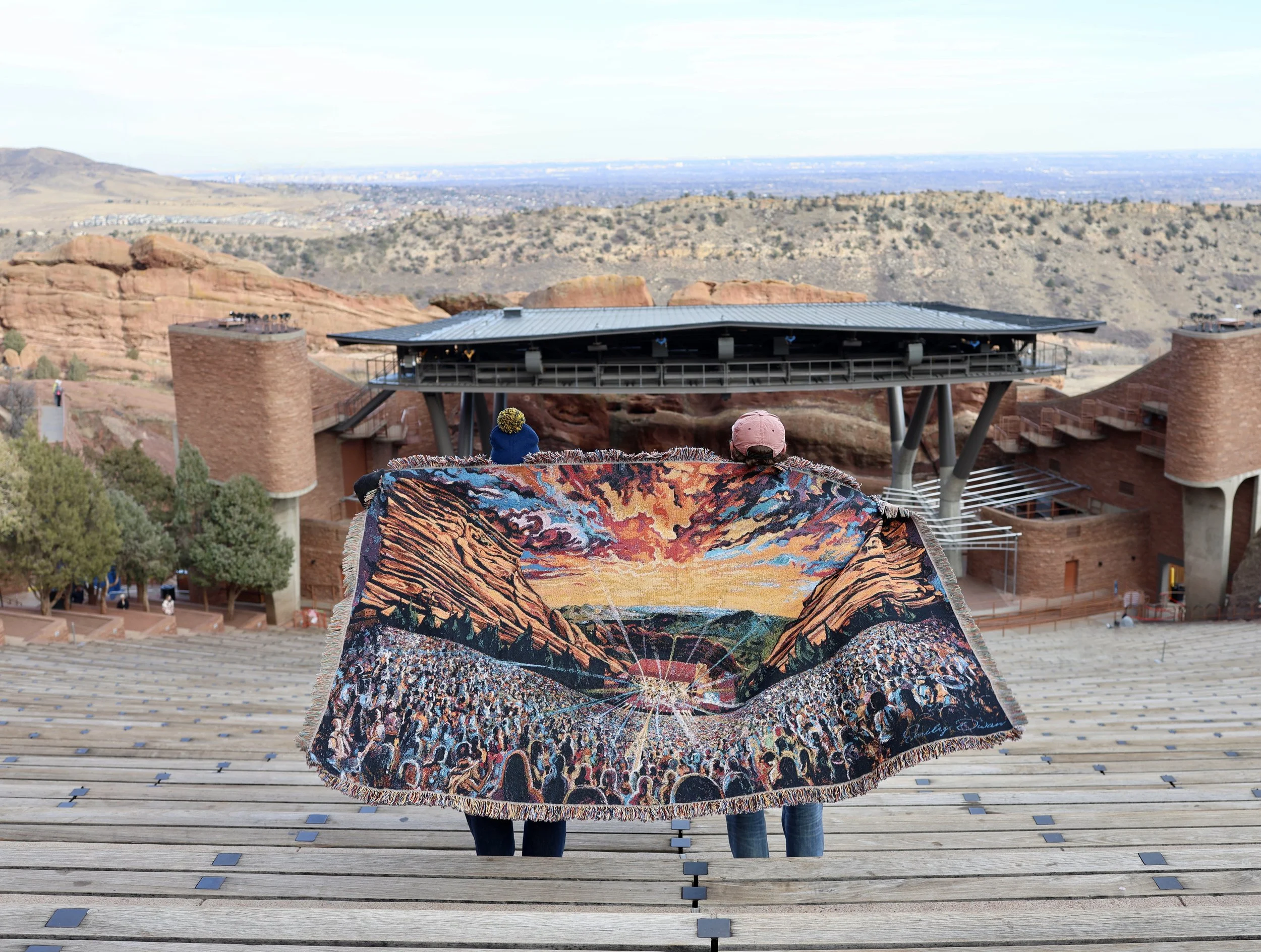Red Rocks Amphitheatre Woven Blanket | Size: 50X85”