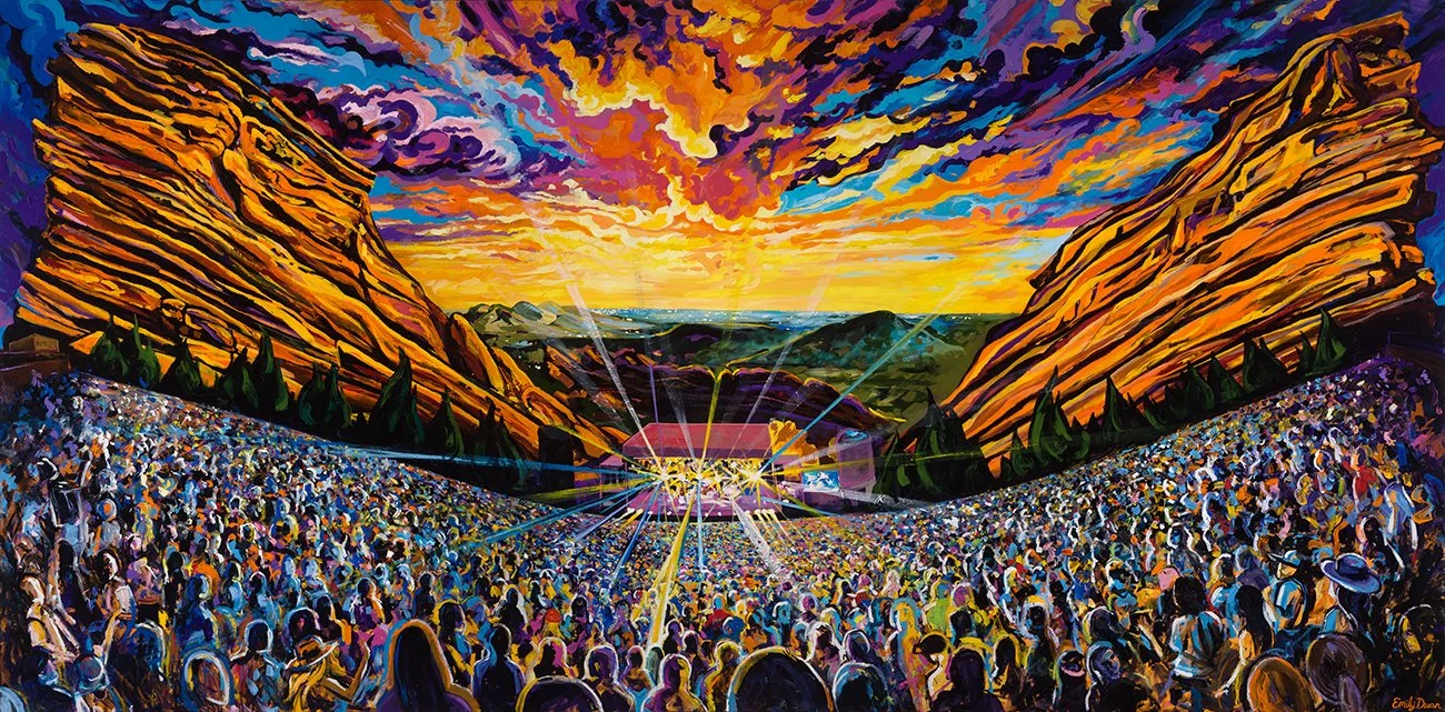 Red Rocks amphitheatre artwork by Morrison, Colorado artist, Emily Dwan