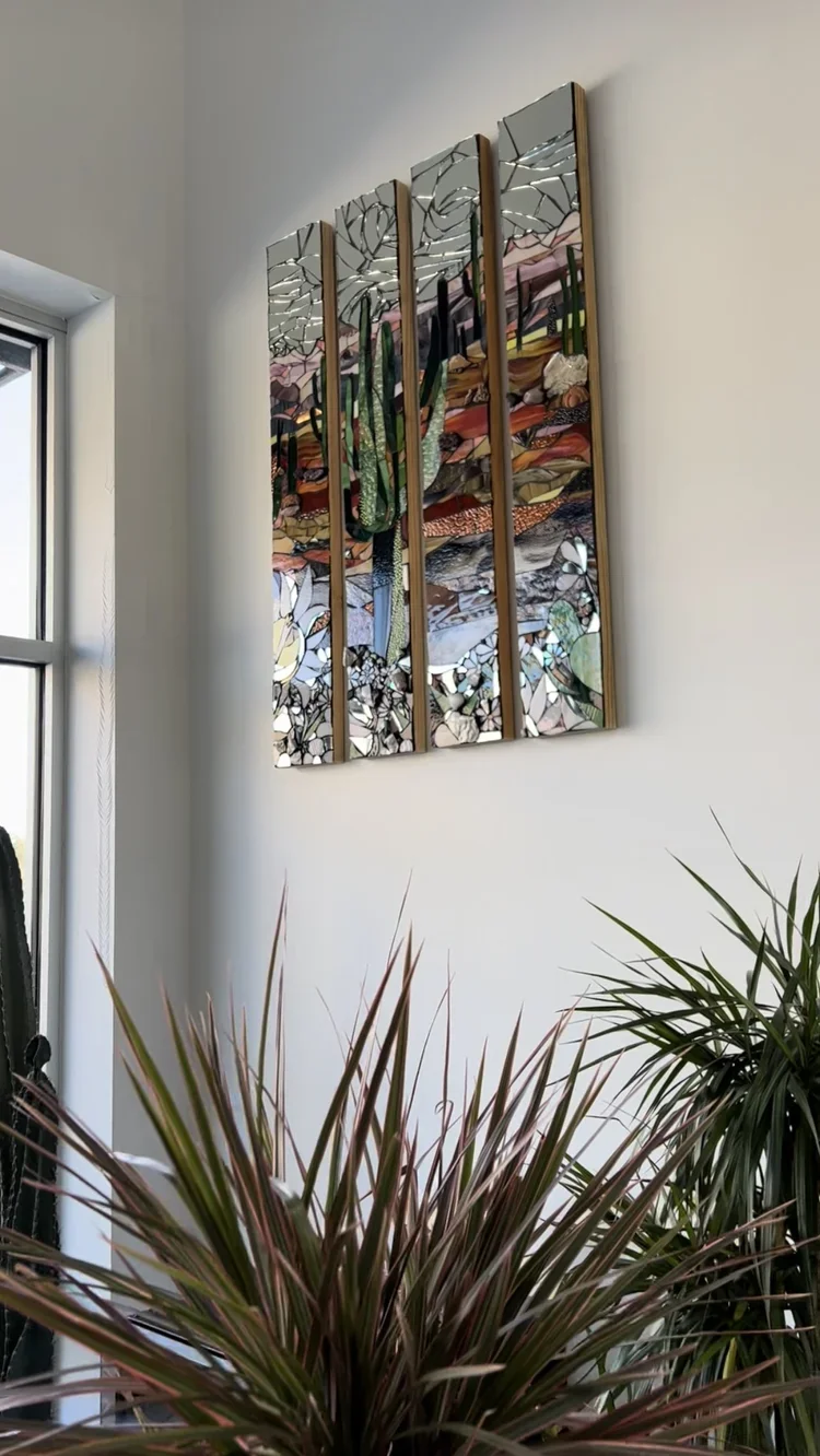 morrison colorado artist, morrison colorado local artist, mosaic art colorado, mosaic musical instrument art, mosaic ski decor, mountain art painting, mountain artwork, mountain artwork for sale