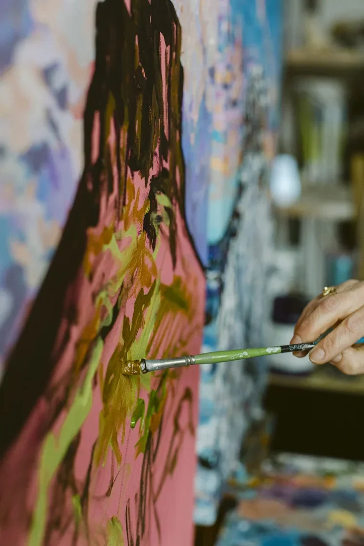 large scale corporate art pieces for hotels and businesses, Colorado themed large art pieces for wall hangings, original artwork by local Colorado artists, Aspen tree art by local artist Emily Dwan