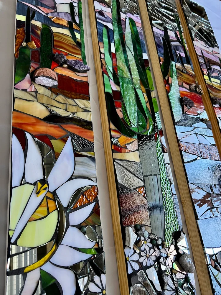 vibrant mountain paintings for sale, wall art for home, wall art impressionism, wedding gift custom painted glass artworks featuring abstract landscapes, wildflower art abstract