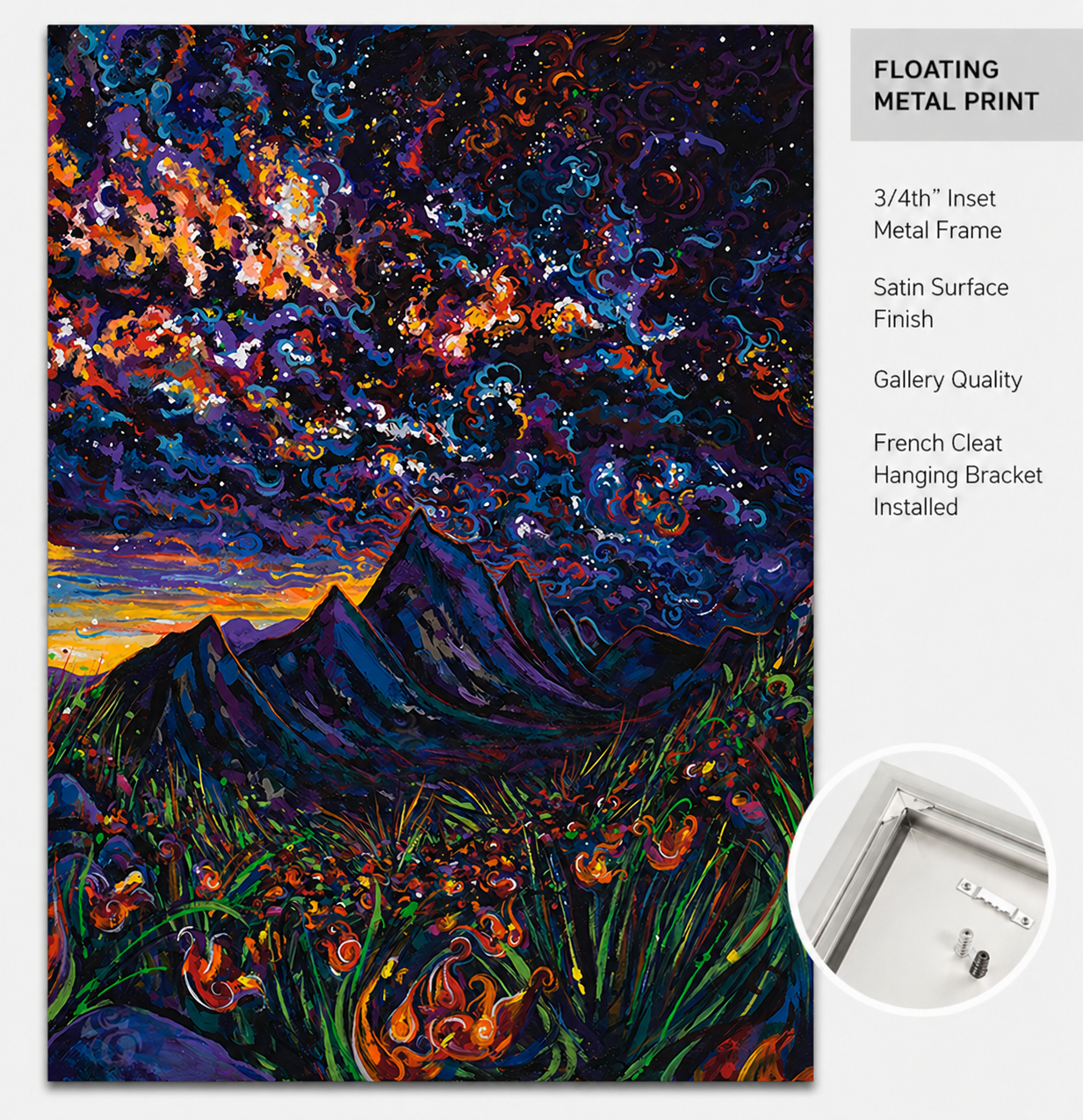 Mountain Cosmos Starry Night Painting by Emily Dwan