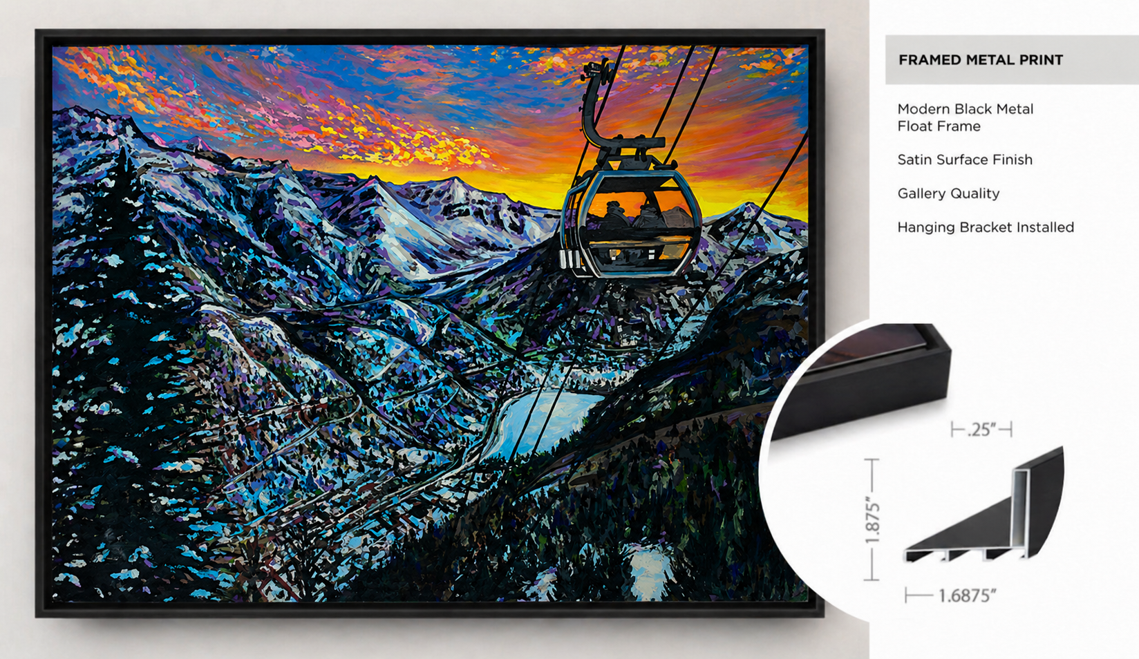 Telluride Winter Gondola Sunset Fine Art Paiting Emily Dwan
