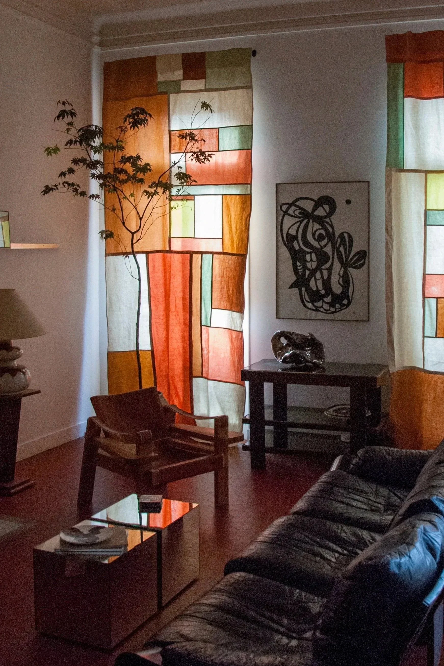 rideaux bojagi teinture végétale interieur design