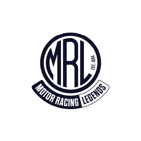 Logo for Motor Racing Legends with the initials 'MRL' inside a circle and the text 'Est. 1984' to the side, and 'Motor Racing Legends' on a banner below.