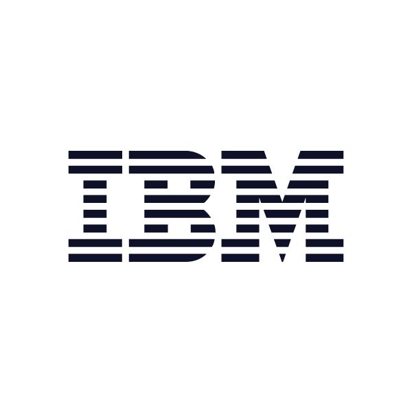 IBM logo with horizontal lines on the letters L, B, and M.
