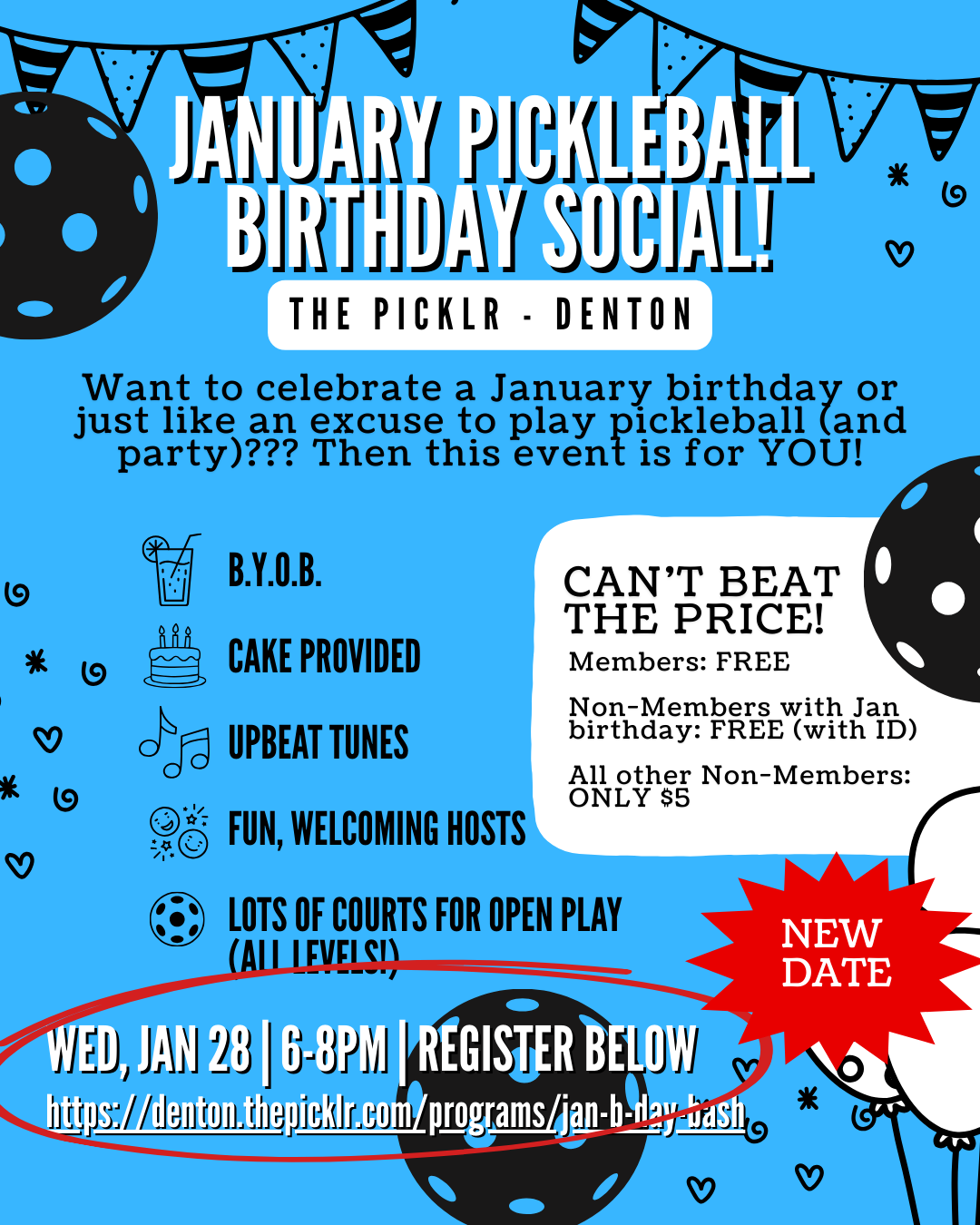 January Birthday Social - Picklr Denton